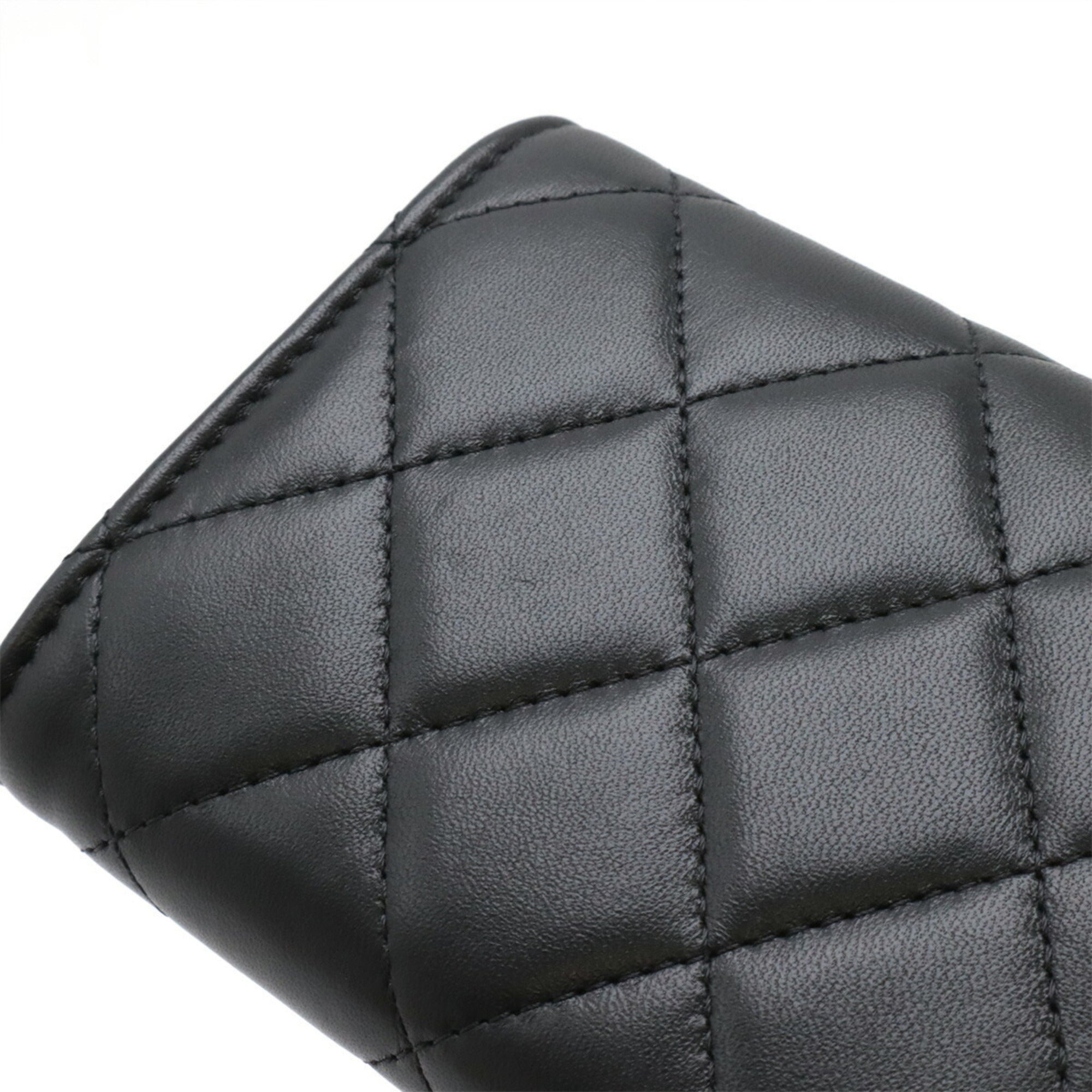 Chanel Matelasse Black Leather Chain/Shoulder Wallet (Pre-Owned)