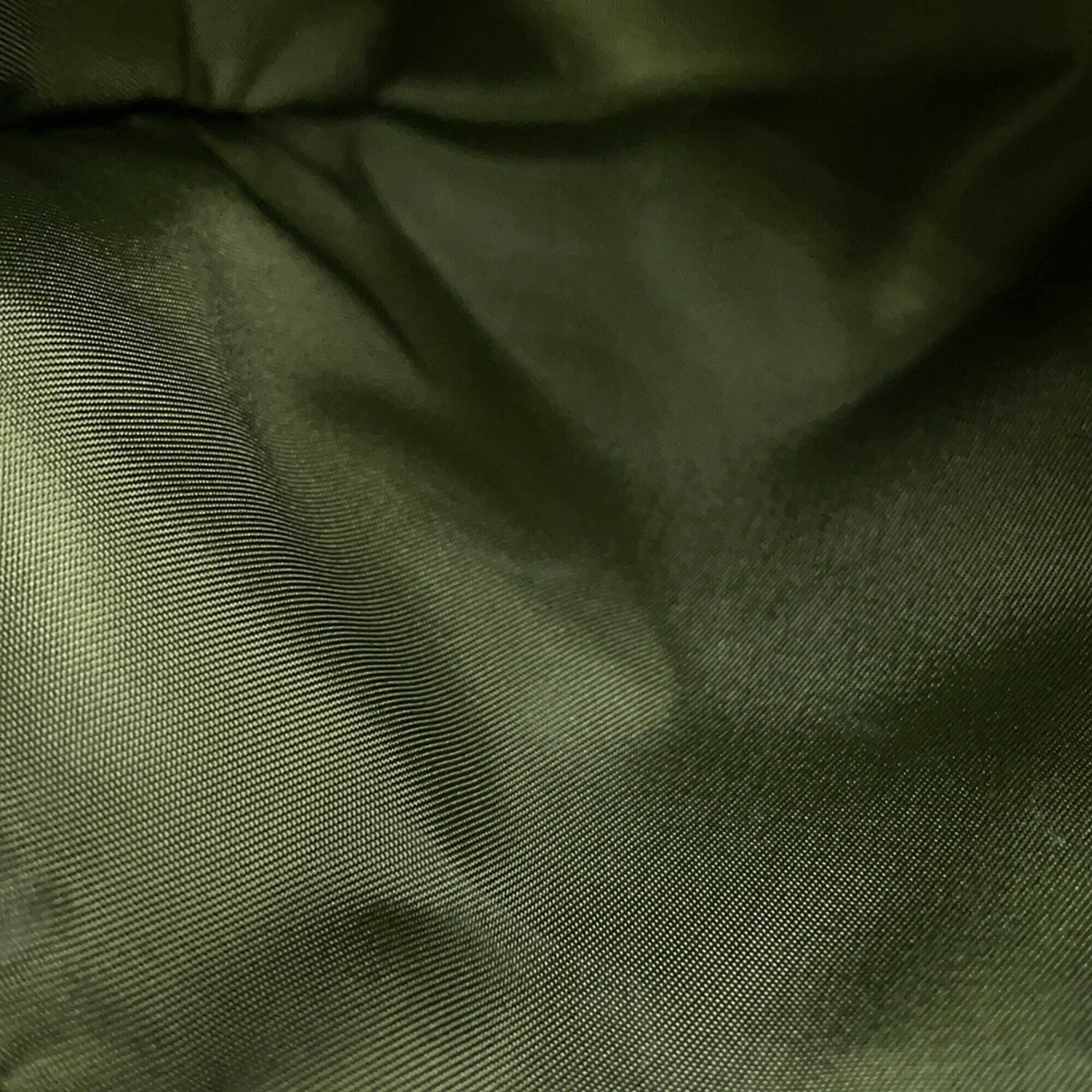 Prada Saffiano Green Nylon Leather Handbag Shoulder Bag (Pre-Owned)