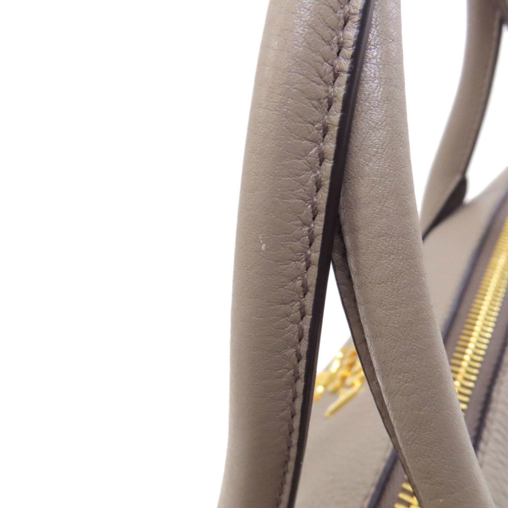 Prada Gray Leather Handbag (Pre-Owned)