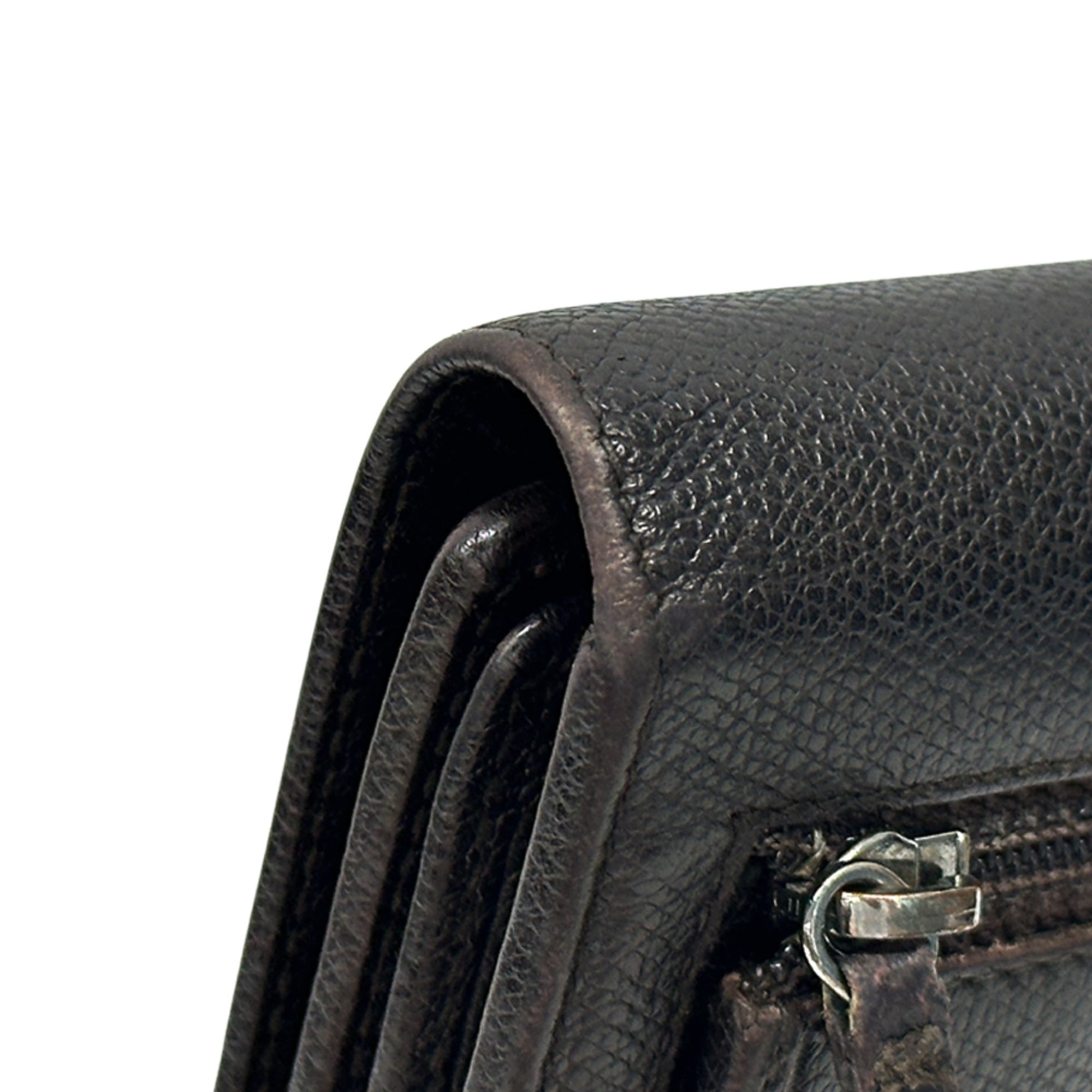 Chanel Dark Brown Leather Wallet (Bi-Fold) (Pre-Owned)