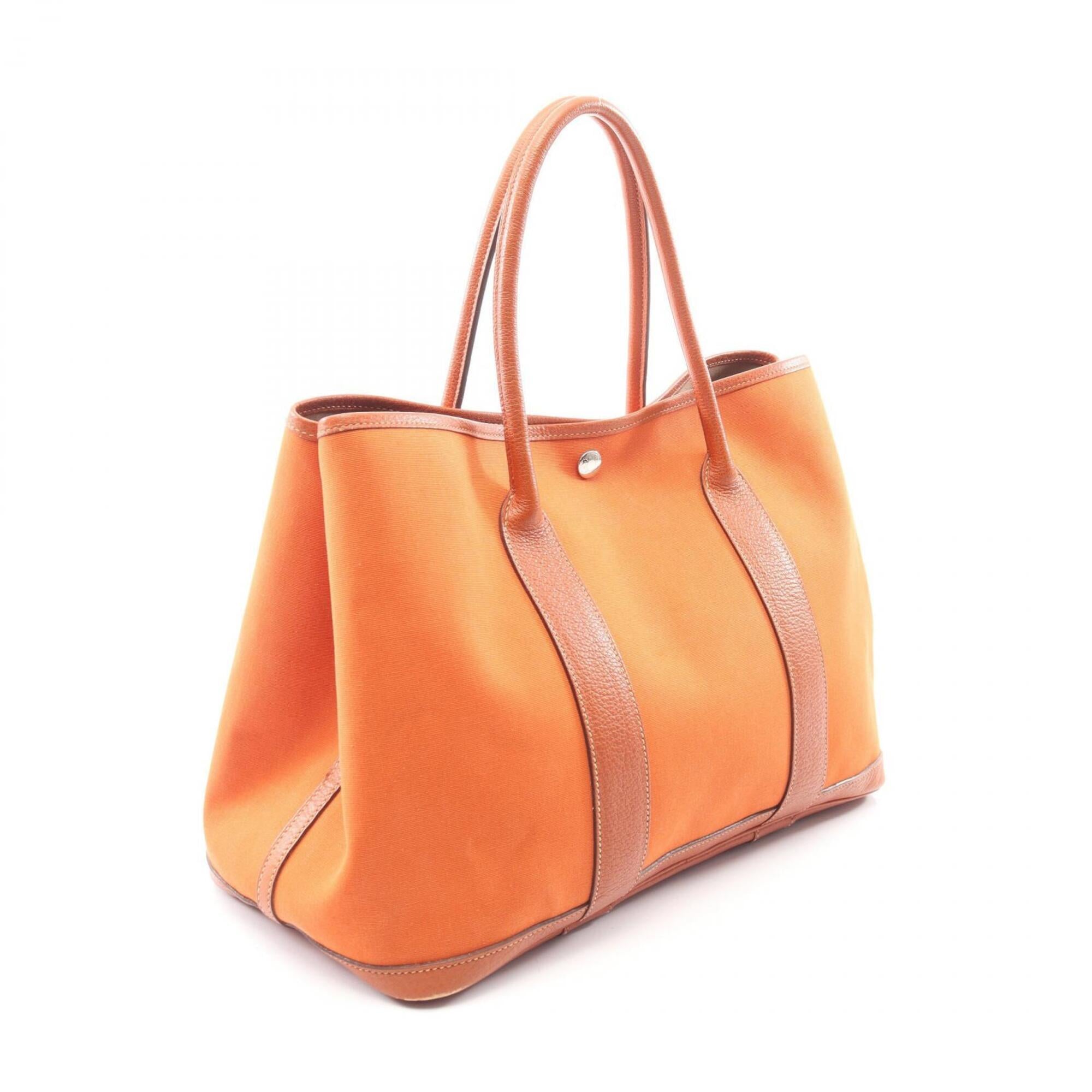 Hermes Brown Potiron Buffalo Leather Toile Officier Handbag Tote Bag (Pre-Owned)