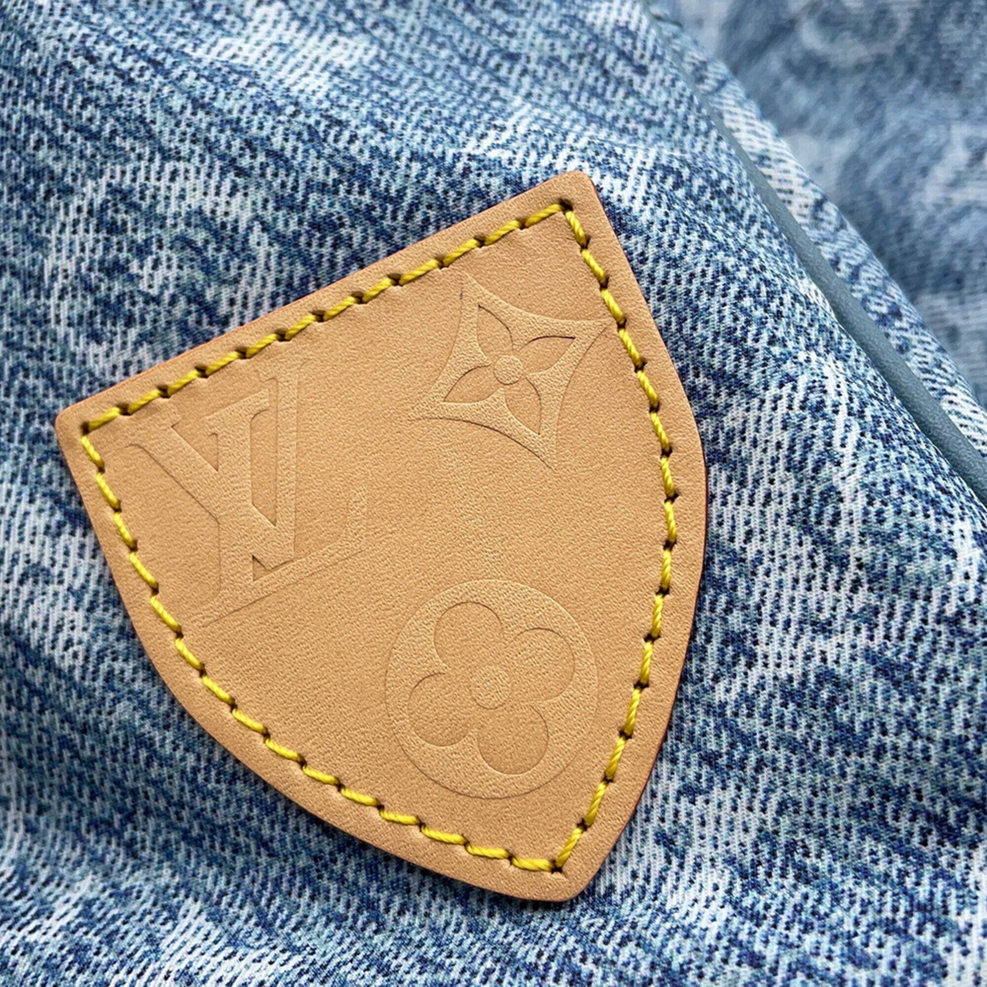 Louis Vuitton Monogram Blue Nylon Denim Leather Backpack (Pre-Owned)