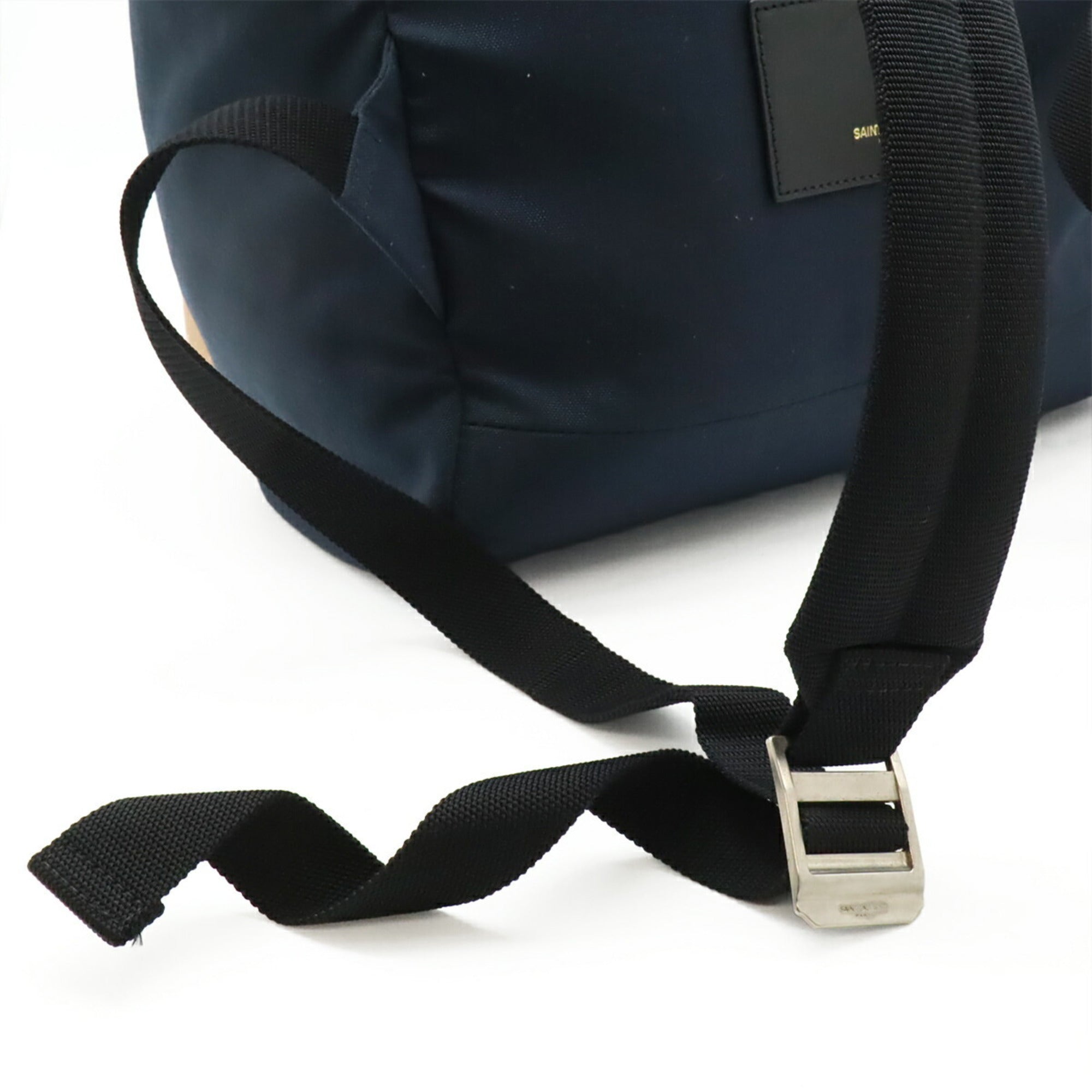 Yves Saint Laurent Navy Canvas Leather Backpack (Pre-Owned)
