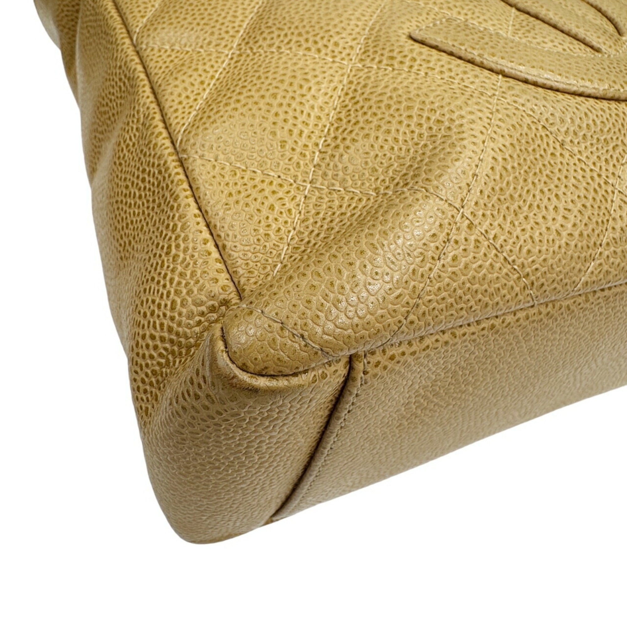 Chanel Beige Grained Calfskin Tote Bag (Pre-Owned)