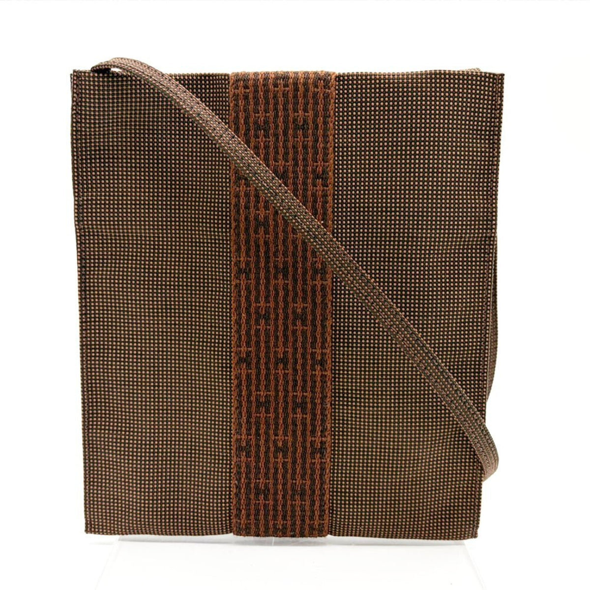 Hermes Brown Nylon Canvas Pochette Shoulder Bag (Pre-Owned)