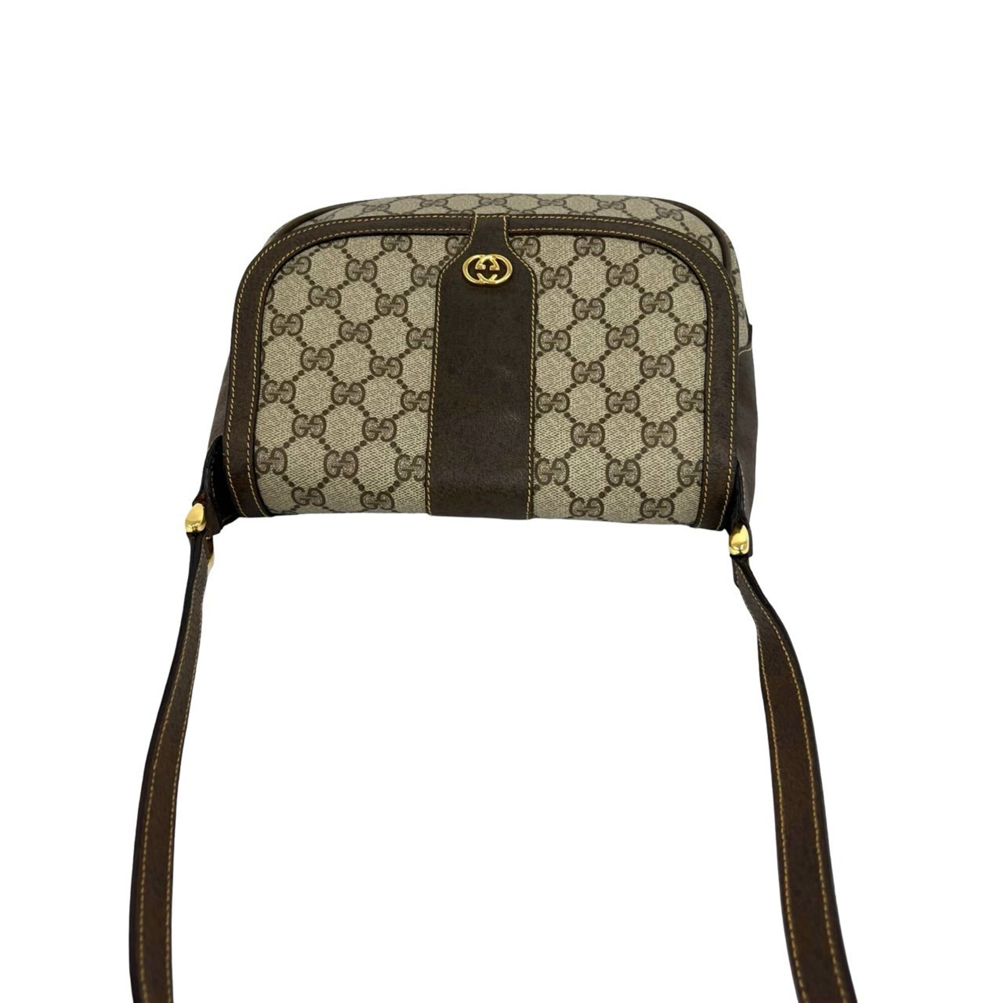 Gucci Brown Leather Pvc Pochette Shoulder Bag (Pre-Owned)