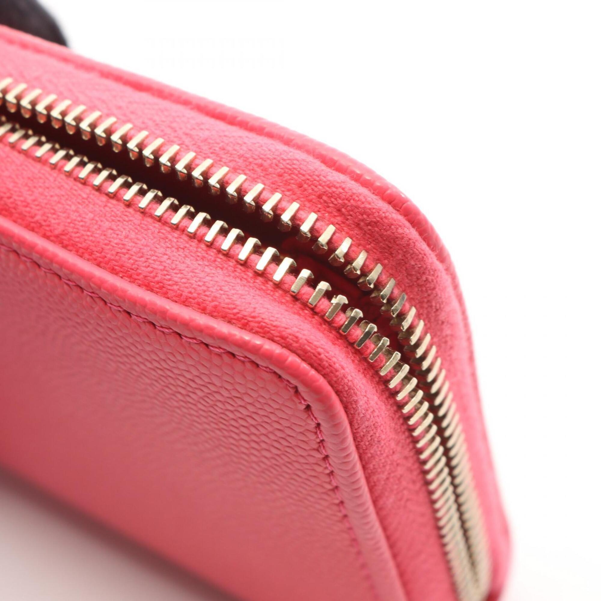 Chanel Pink Grained Calfskin Coin Purse/Coin Case (Pre-Owned)