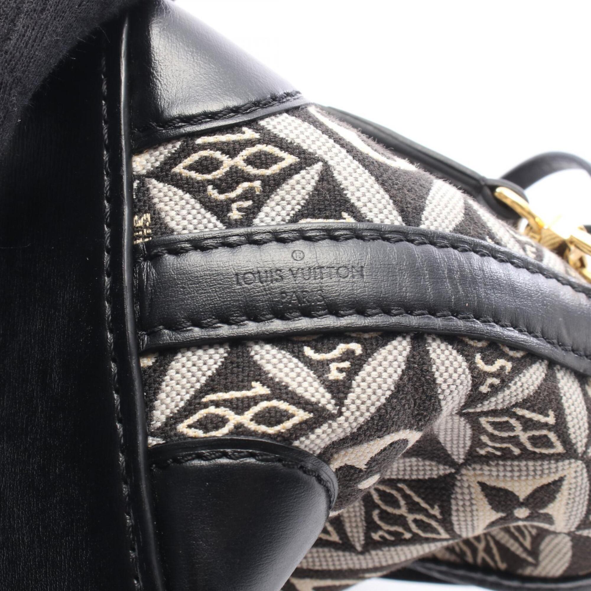 Louis Vuitton Black Gray Noir Canvas Leather Handbag Shoulder Bag (Pre-Owned)