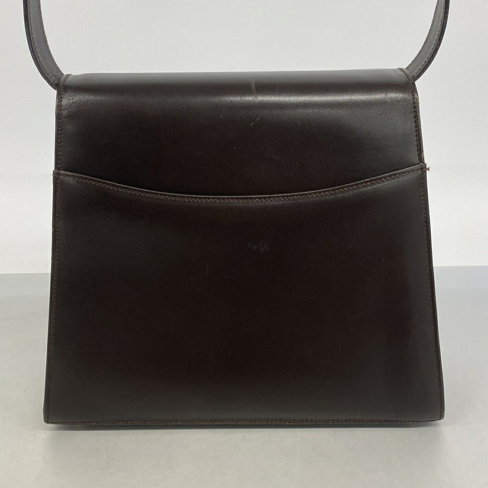 Salvatore Ferragamo Brown Leather Shoulder Bag (Pre-Owned)