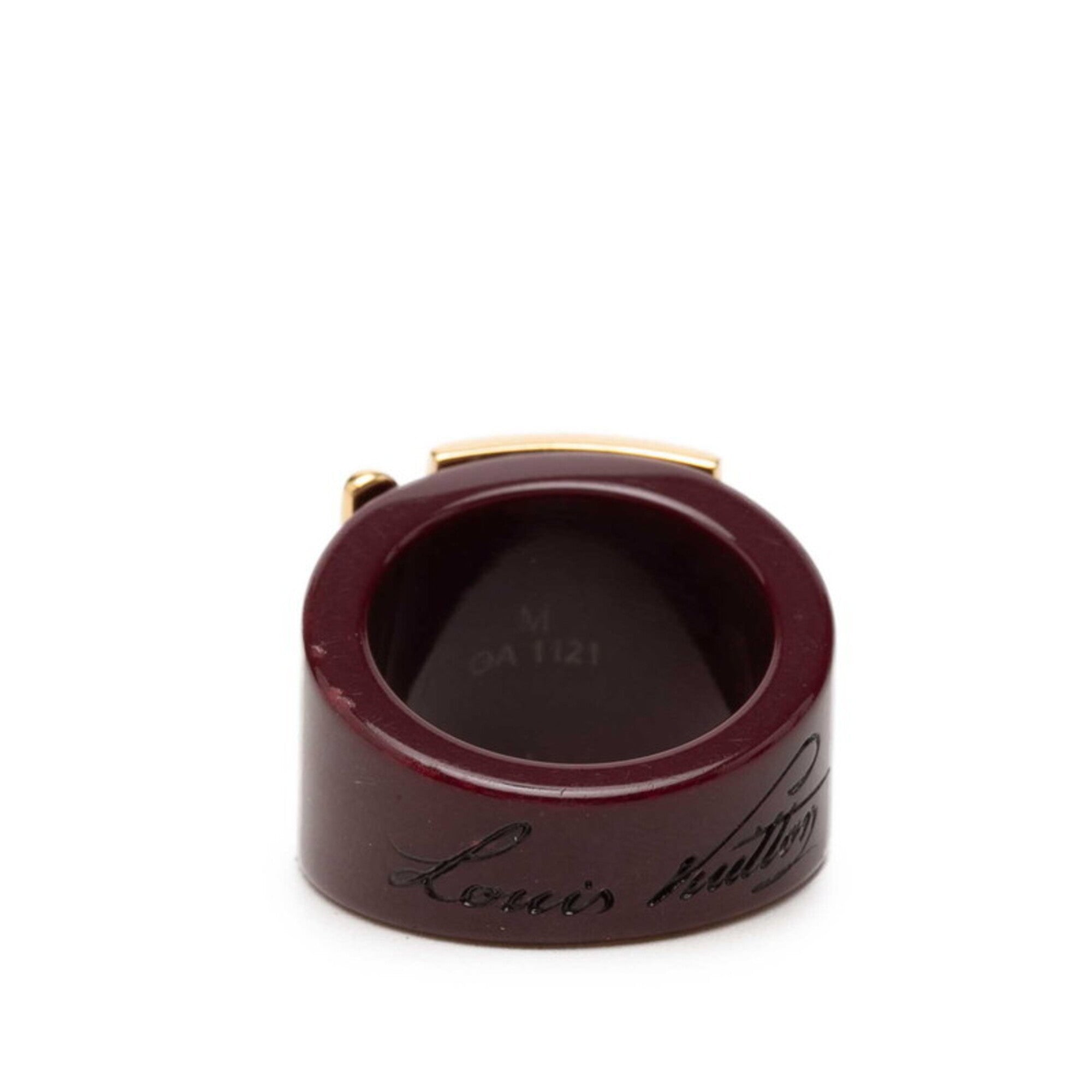 Louis Vuitton Red Color Wine Plastic Band Ring (Pre-Owned)