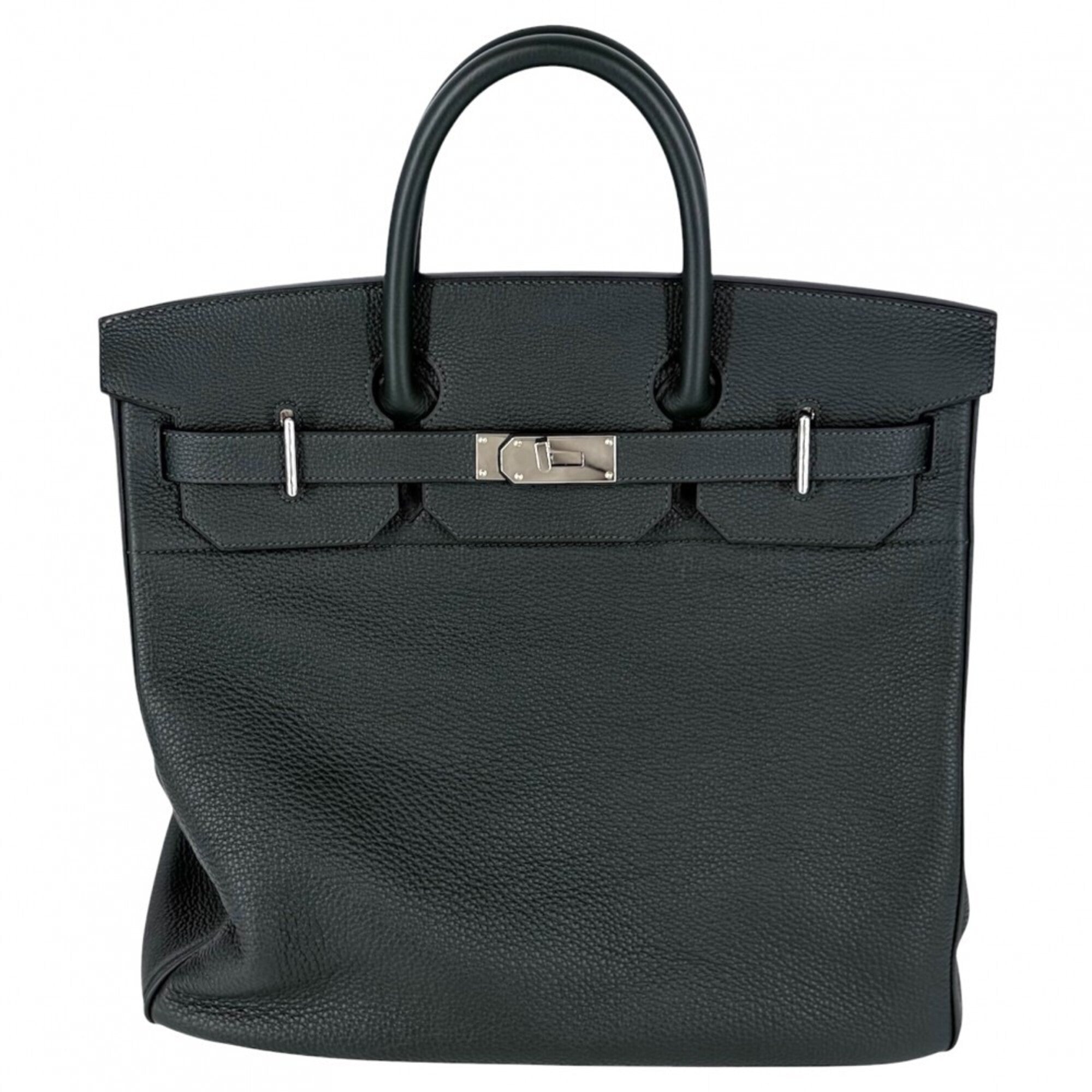 Hermes Dark Green Leather Handbag (Pre-Owned)