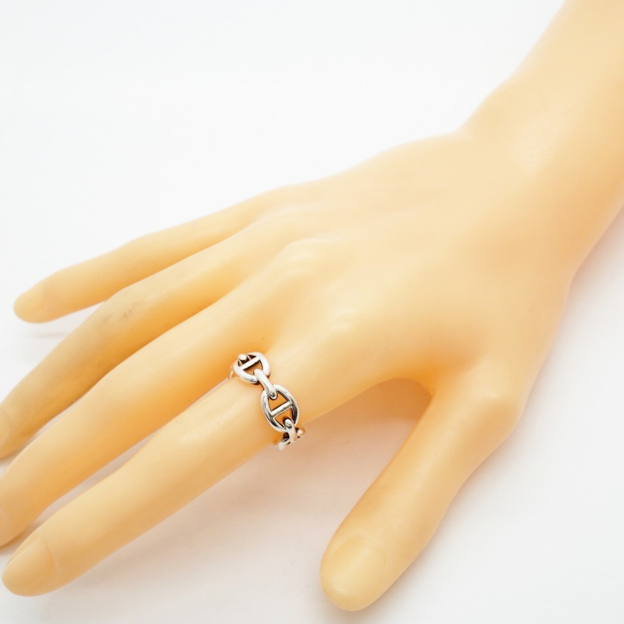 Hermes Silver 925 Band Ring (Pre-Owned)