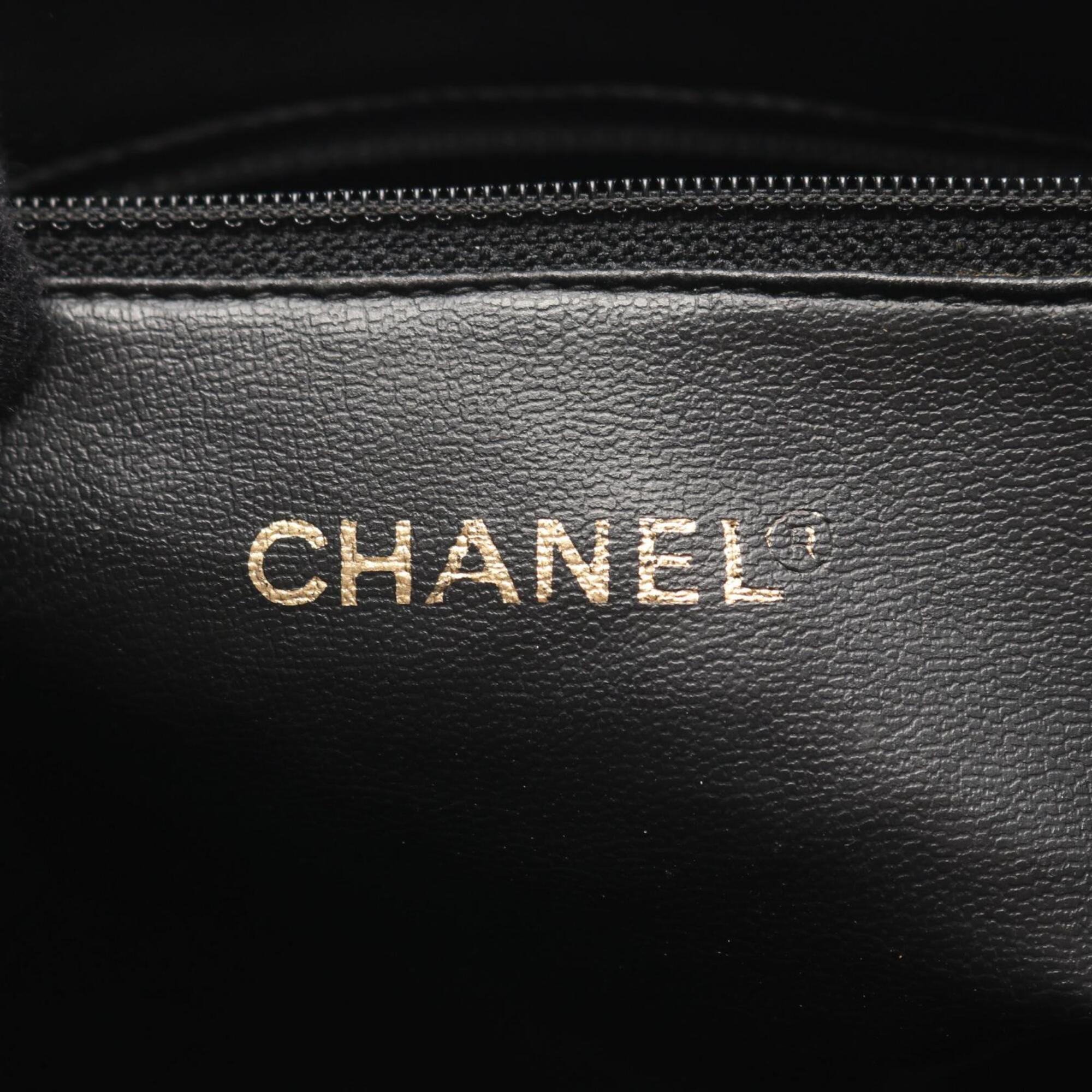 Chanel Black Leather Handbag Tote Bag (Pre-Owned)