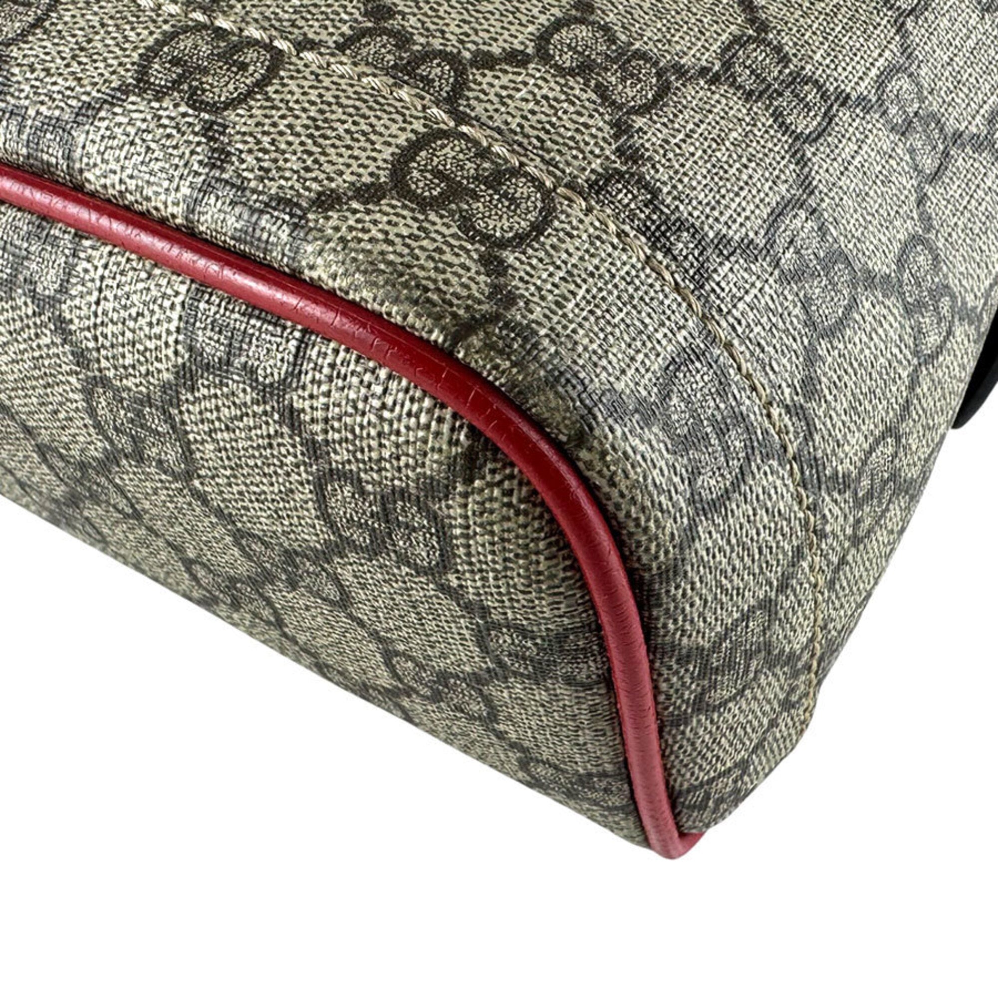 Gucci Brown Pink Red Color Gg Supreme Backpack (Pre-Owned)