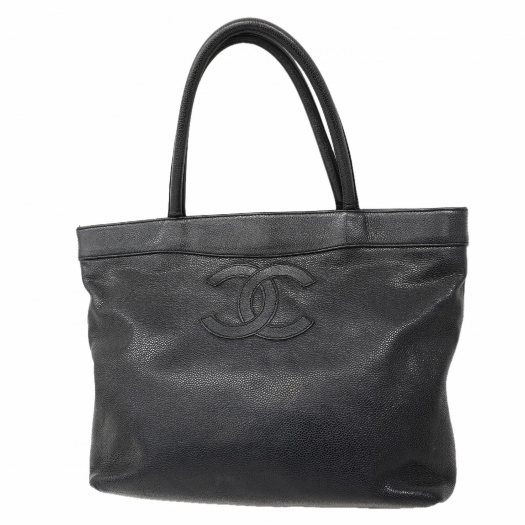 Chanel Black Grained Calfskin Tote Bag (Pre-Owned)