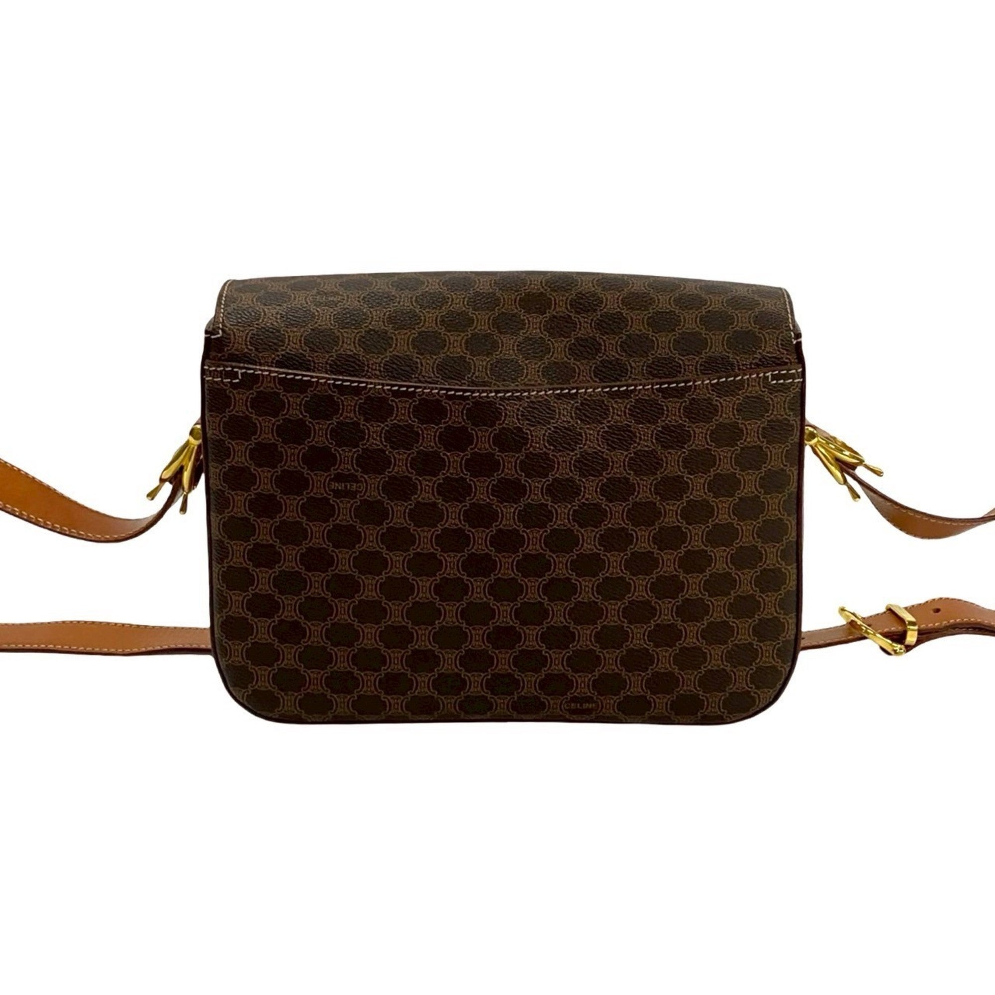 Celine Brown Leather Pvc Pochette Shoulder Bag (Pre-Owned)