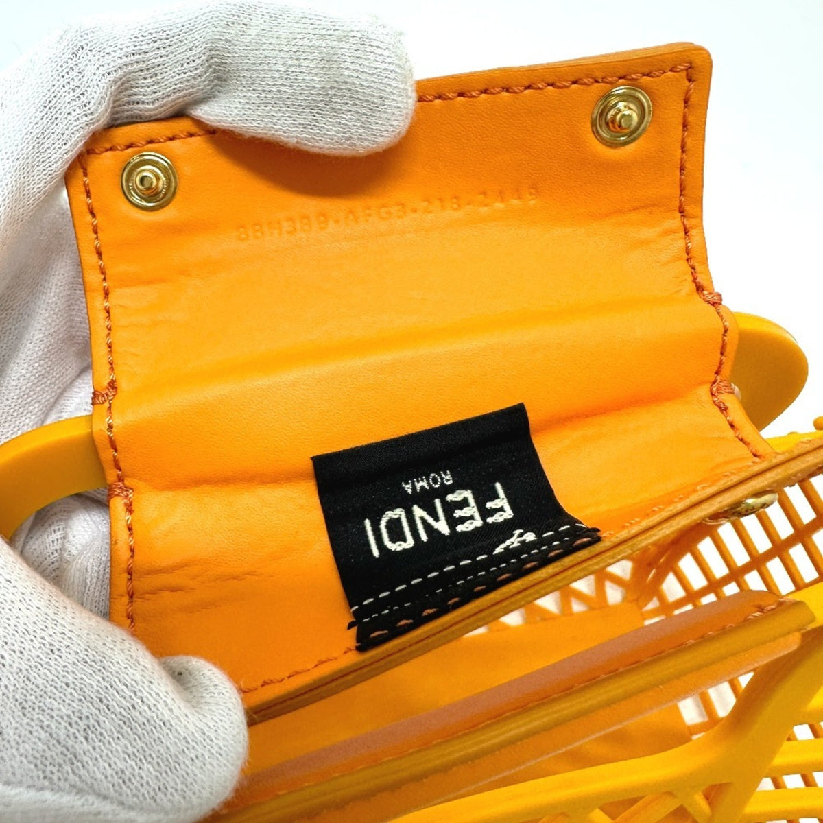 Fendi Orange Plastic Leather Baguette Bag (Pre-Owned)