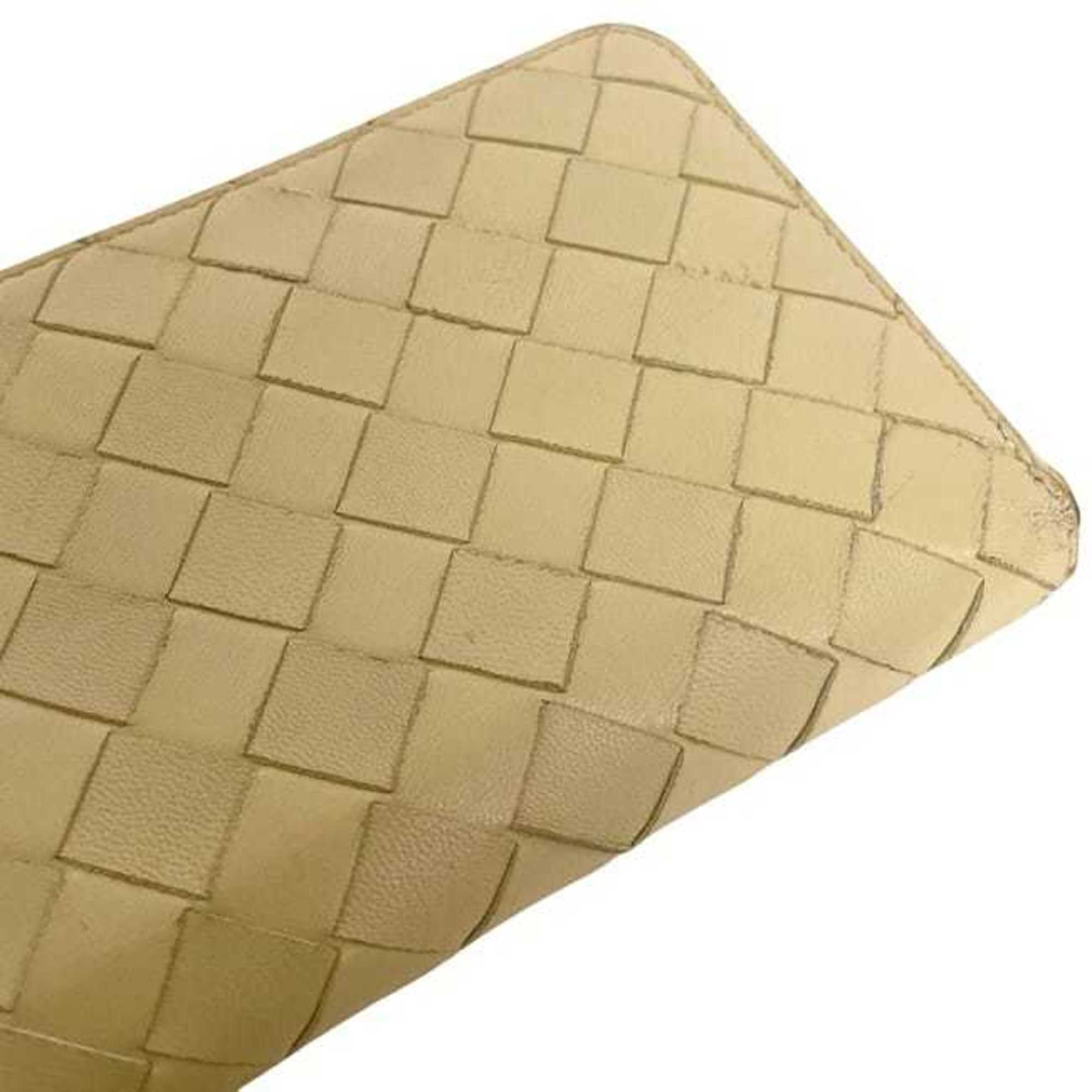 Bottega Veneta Beige Intrecciato Long Wallet (Bi-Fold) (Pre-Owned)