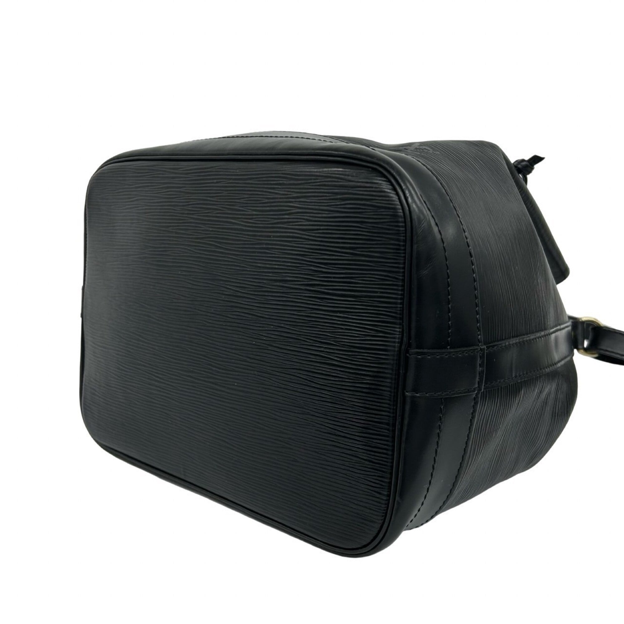 Louis Vuitton Black Leather Shoulder Bag Tote Bag (Pre-Owned)