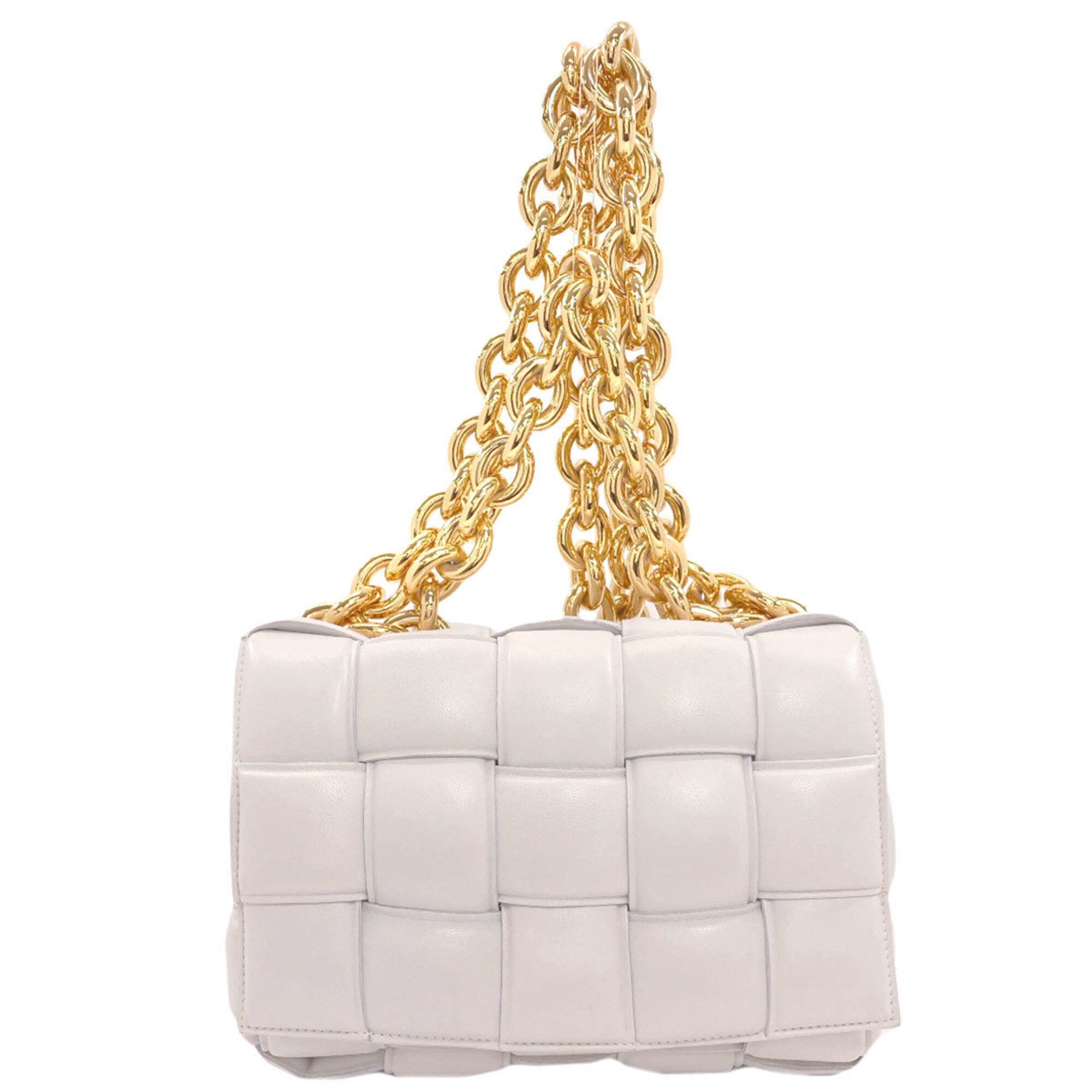 Bottega Veneta White Leather Handbag (Pre-Owned)