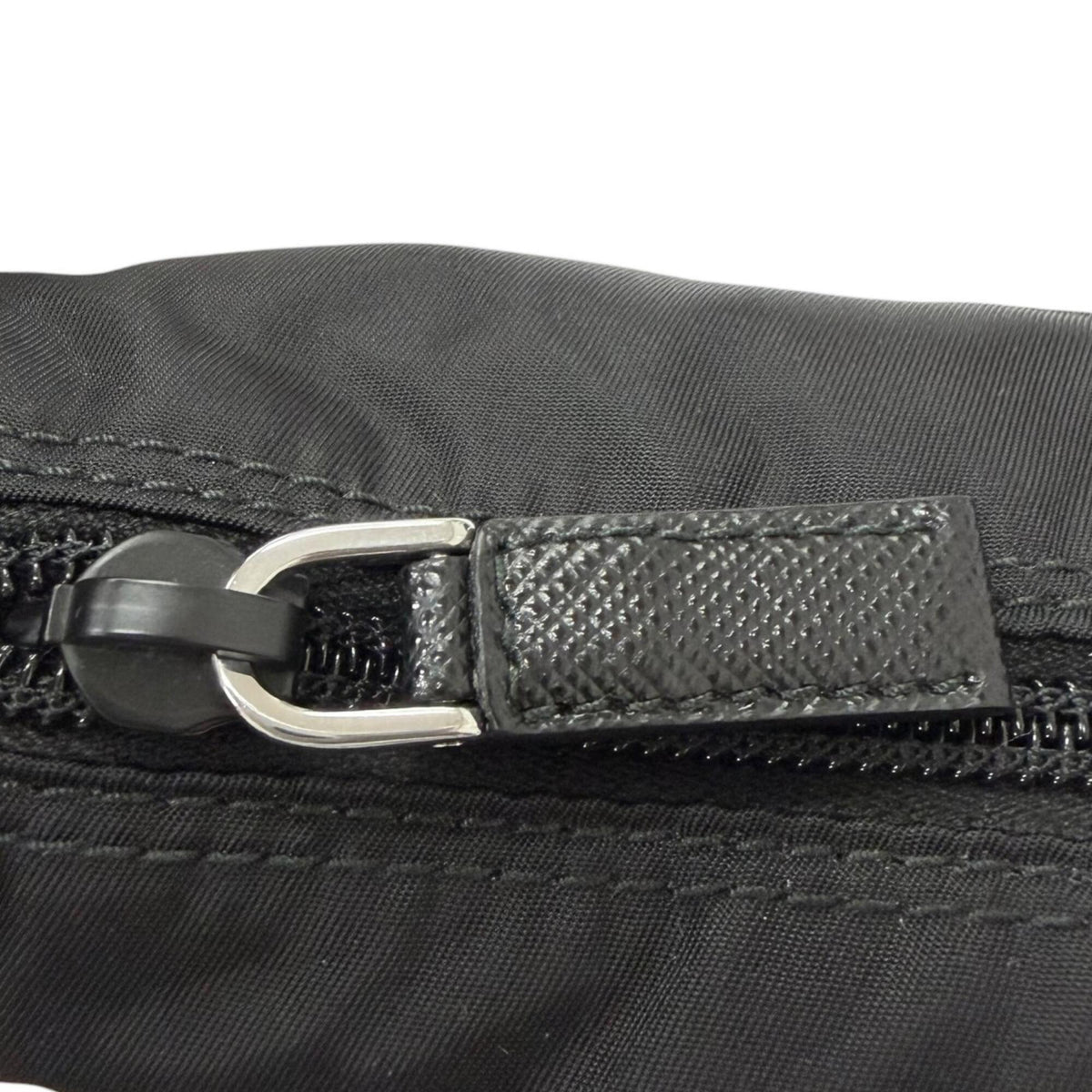 Prada Black Nylon Leather Pouch Shoulder Bag (Pre-Owned)