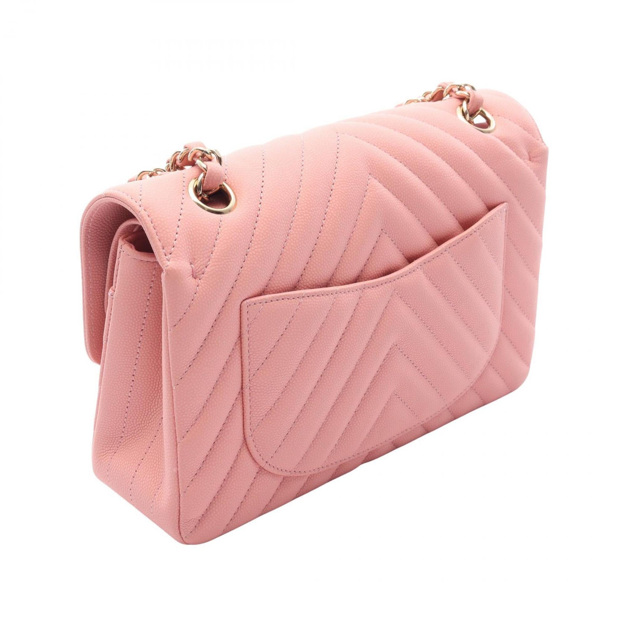 Chanel Pink Grained Calfskin Handbag Shoulder Bag (Pre-Owned)