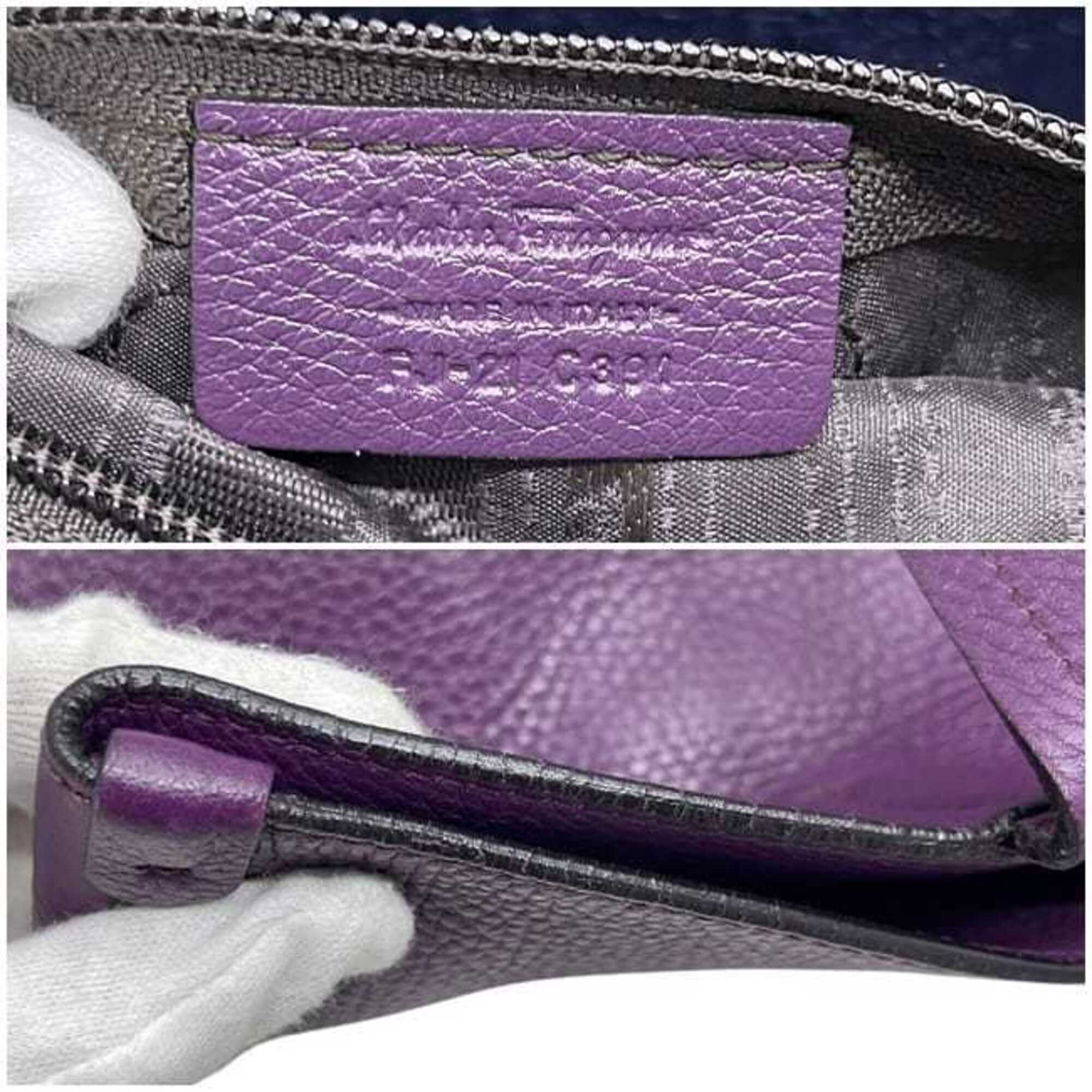 Salvatore Ferragamo Purple Leather Tote Bag (Pre-Owned)