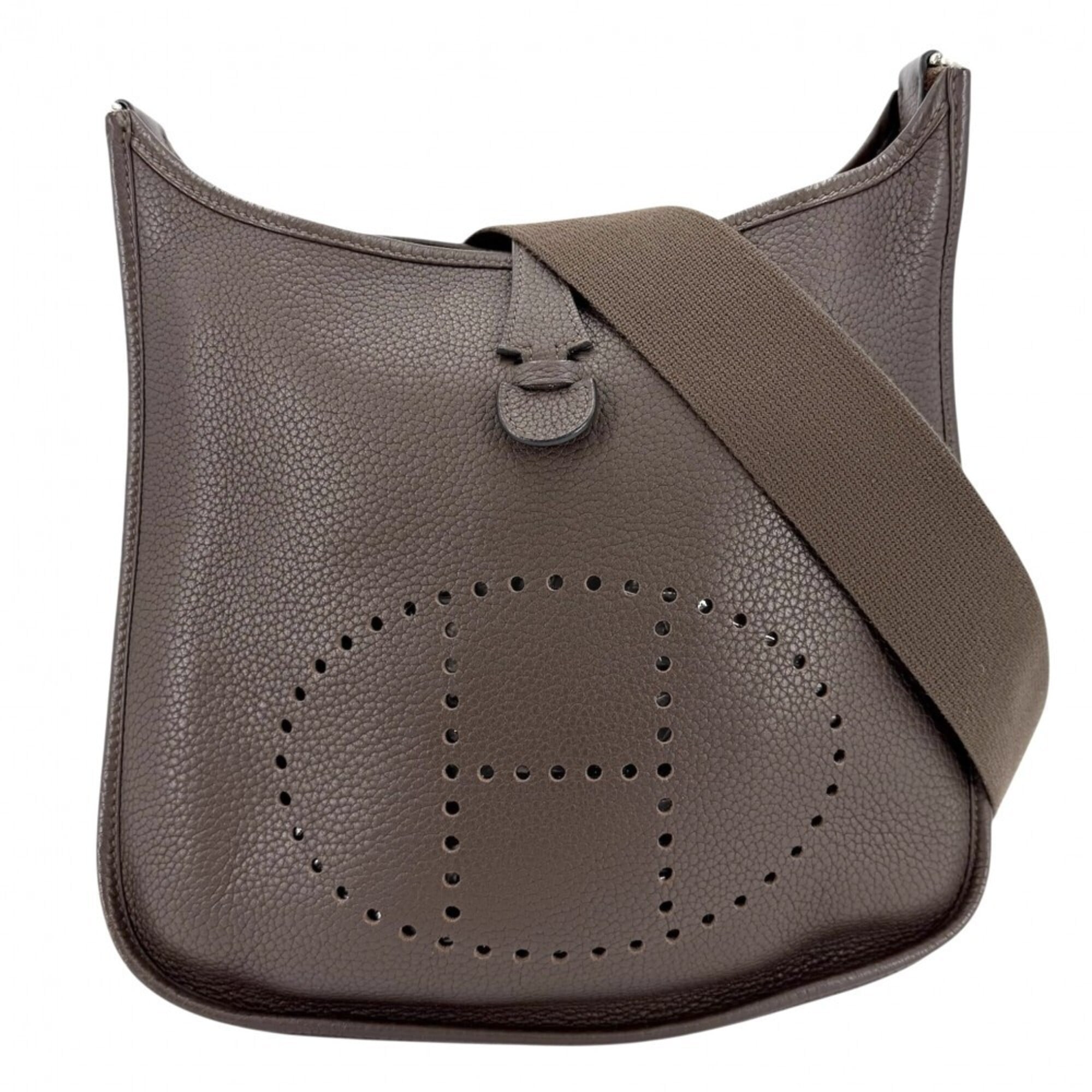 Hermes Evelyne Brown Leather Shoulder Bag (Pre-Owned)