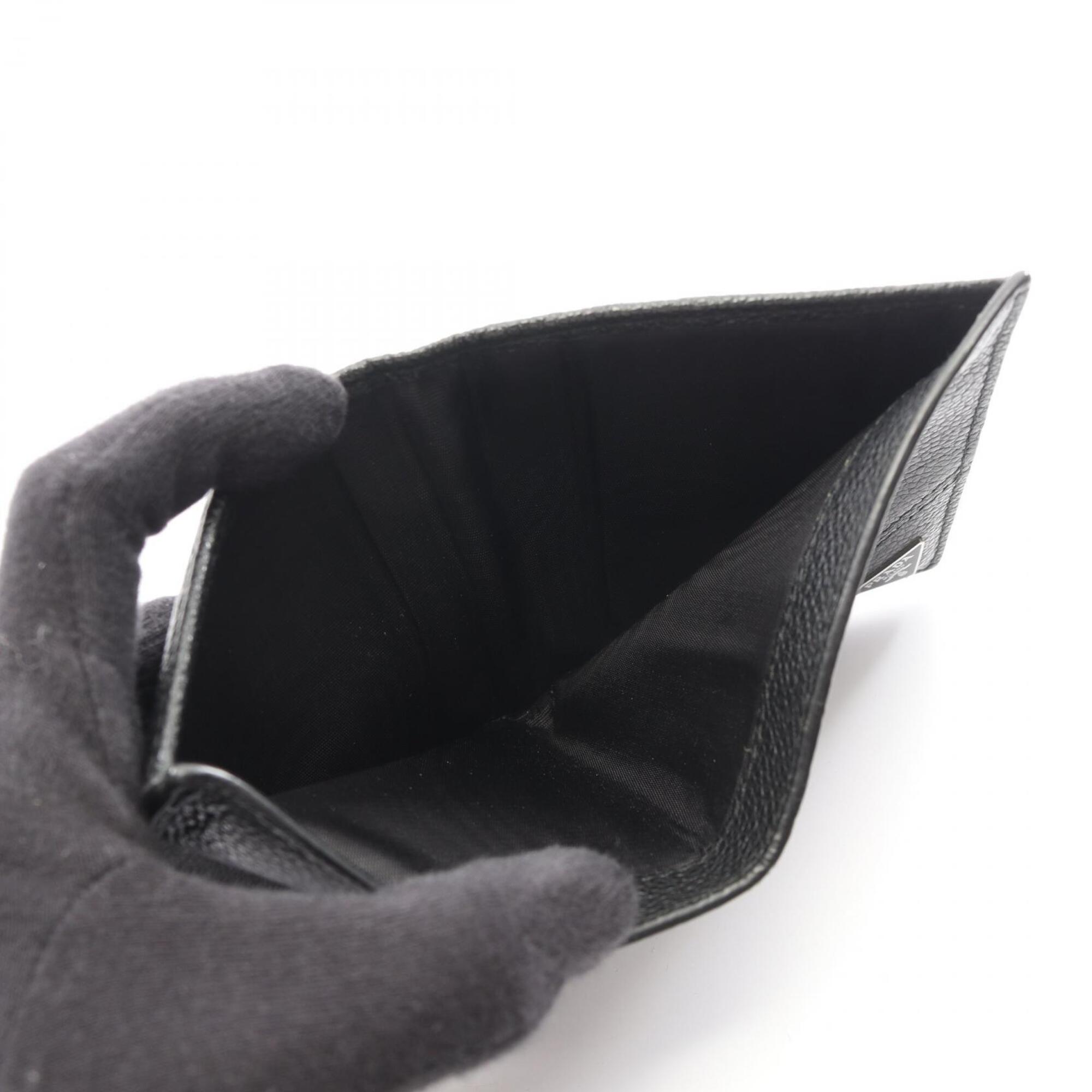 Prada Black Leather Bill Wallet (Bi-Fold) (Pre-Owned)