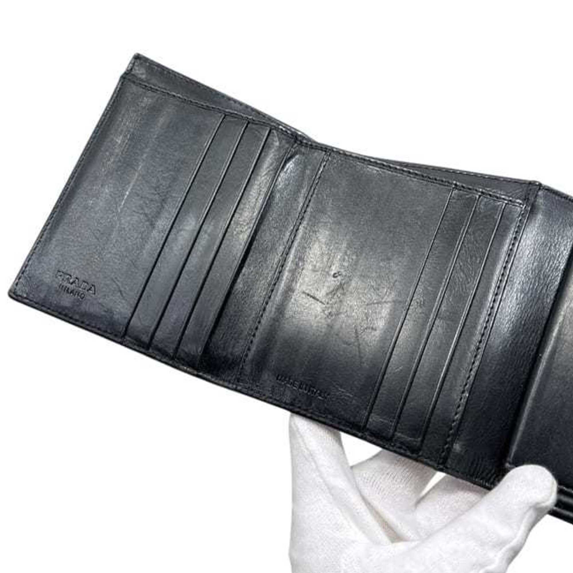 Prada Black Nero Patent Leather Wallet (Tri-Fold) (Pre-Owned)