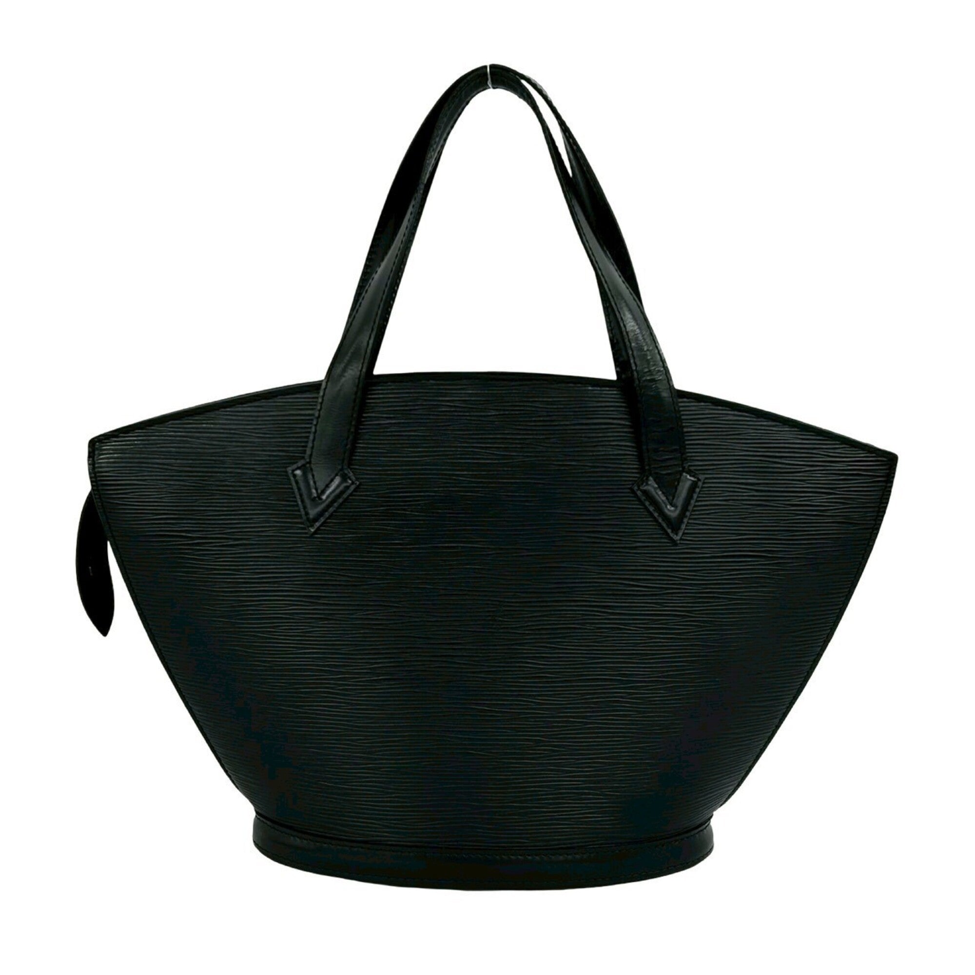 Louis Vuitton Black Leather Handbag Tote Bag (Pre-Owned)