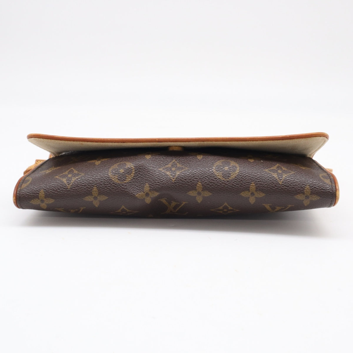 Louis Vuitton Beige Brown Monogram Coated Canvas Leather Pochette Shoulder Bag (Pre-Owned)