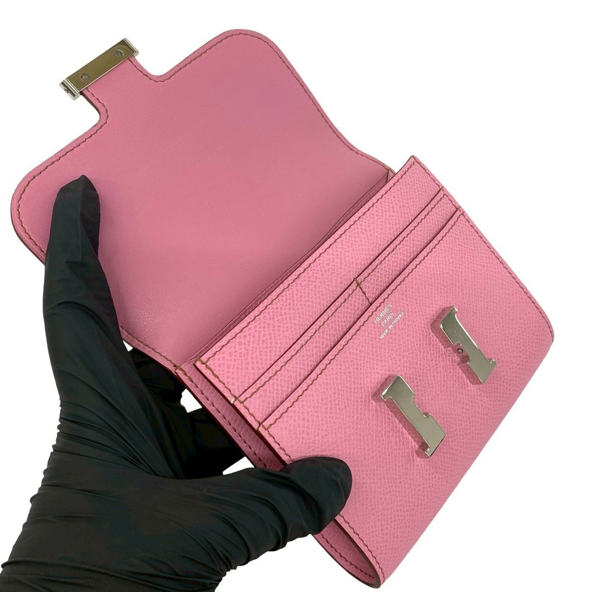 Hermes Pink Epsom Leather Wallet (Bi-Fold) (Pre-Owned)