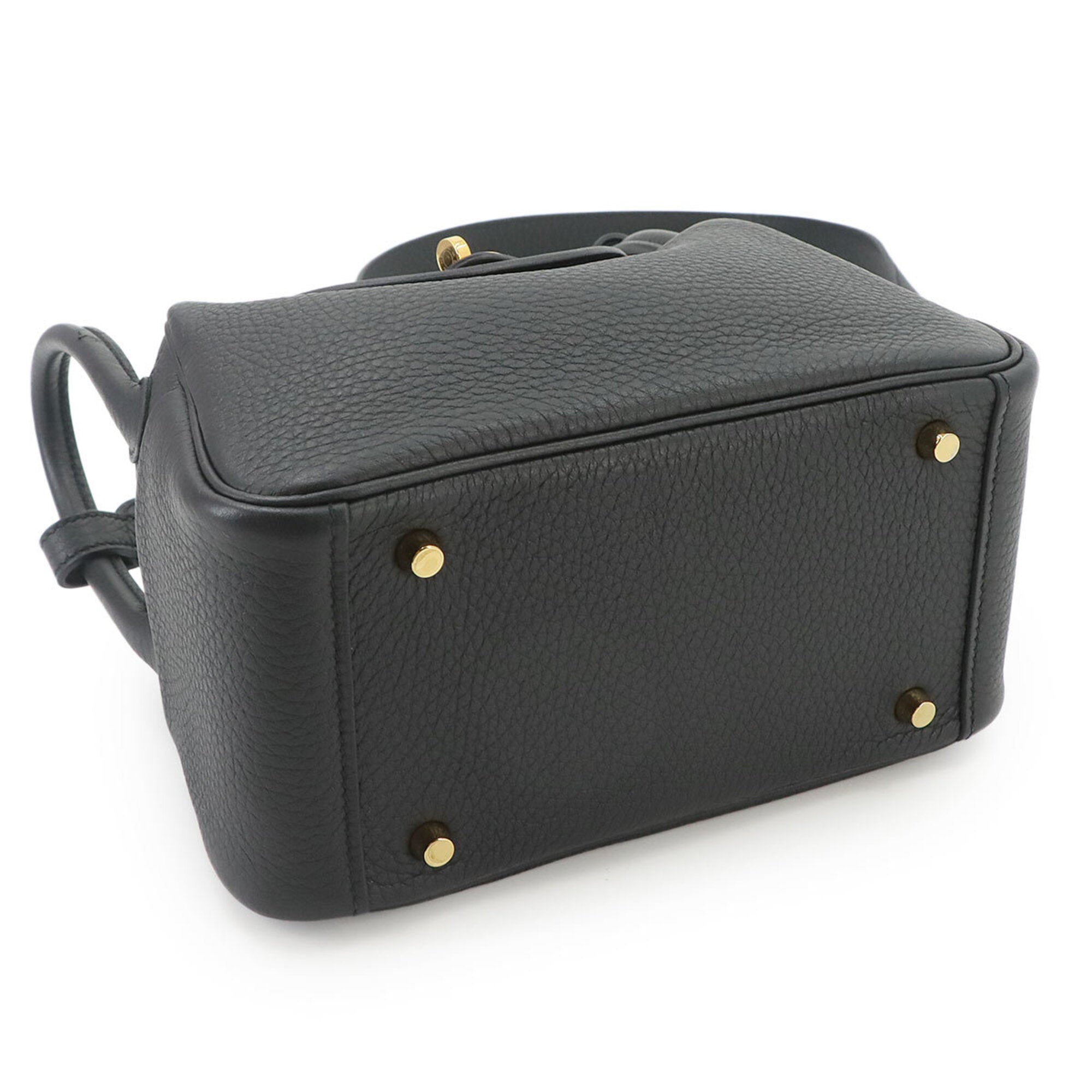 Hermes Black Taurillon Clemence Leather Handbag (Pre-Owned)