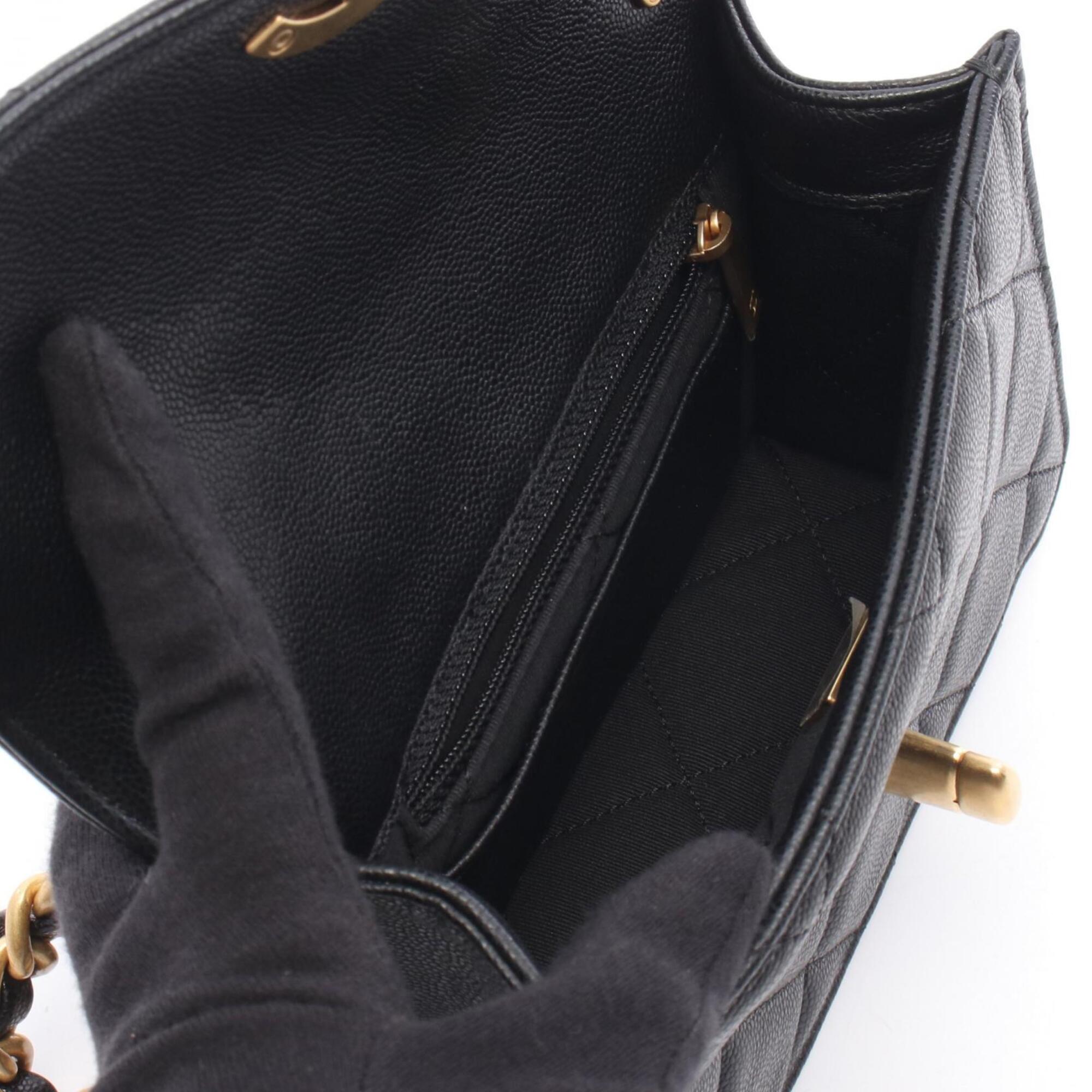 Chanel Matelasse Black Grained Calfskin Handbag Shoulder Bag (Pre-Owned)