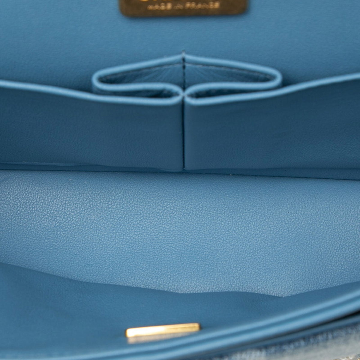 Chanel Blue Gold Denim Spangles Shoulder Bag (Pre-Owned)