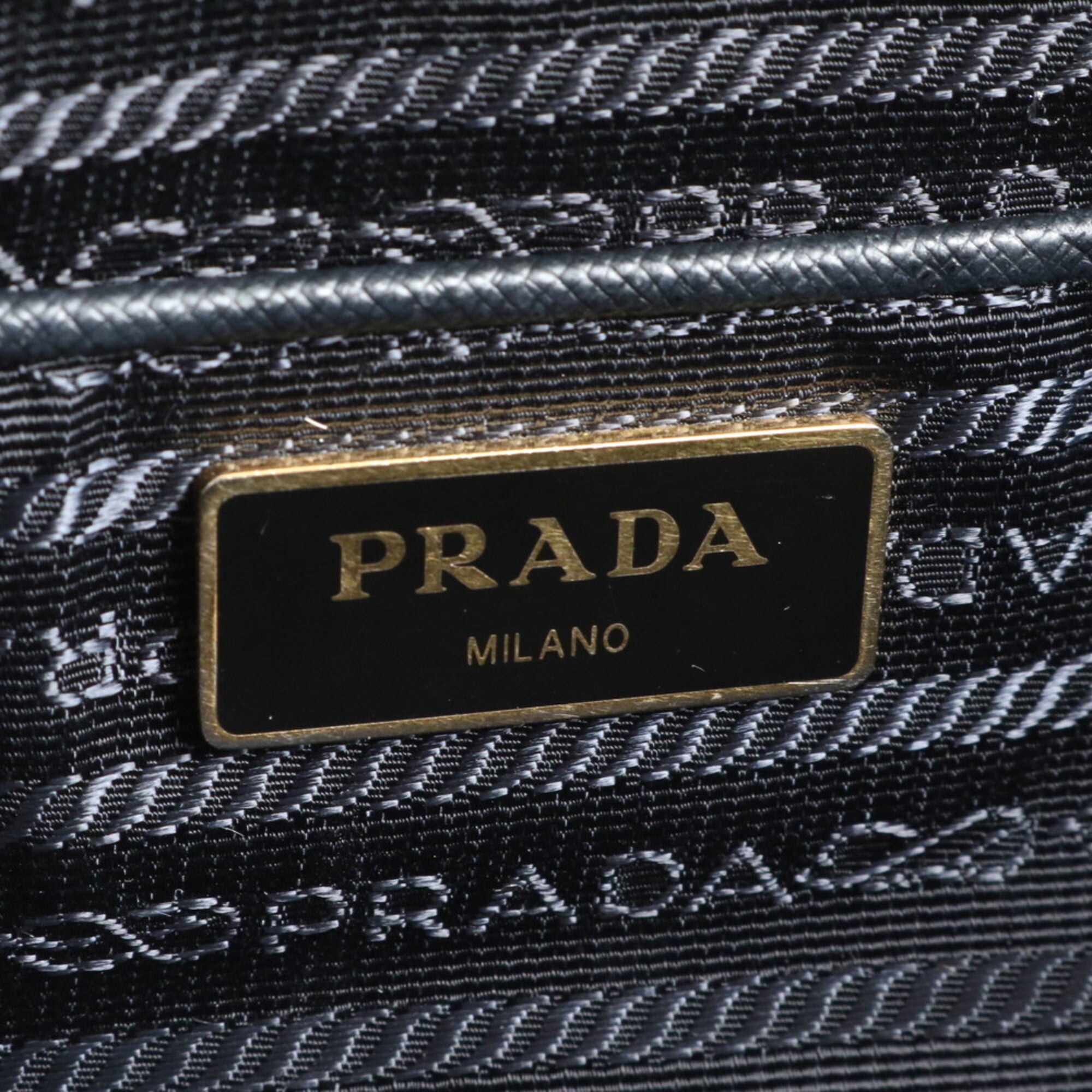 Prada Saffiano Black Nylon Leather Tote Bag (Pre-Owned)
