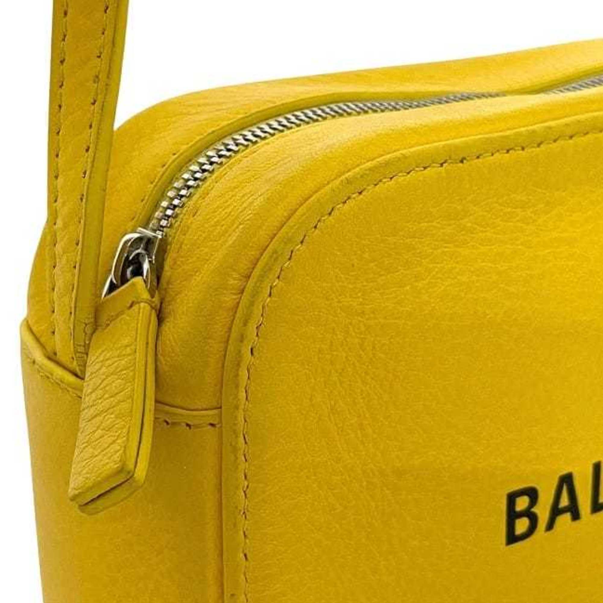 Balenciaga Yellow Leather Pochette Shoulder Bag (Pre-Owned)