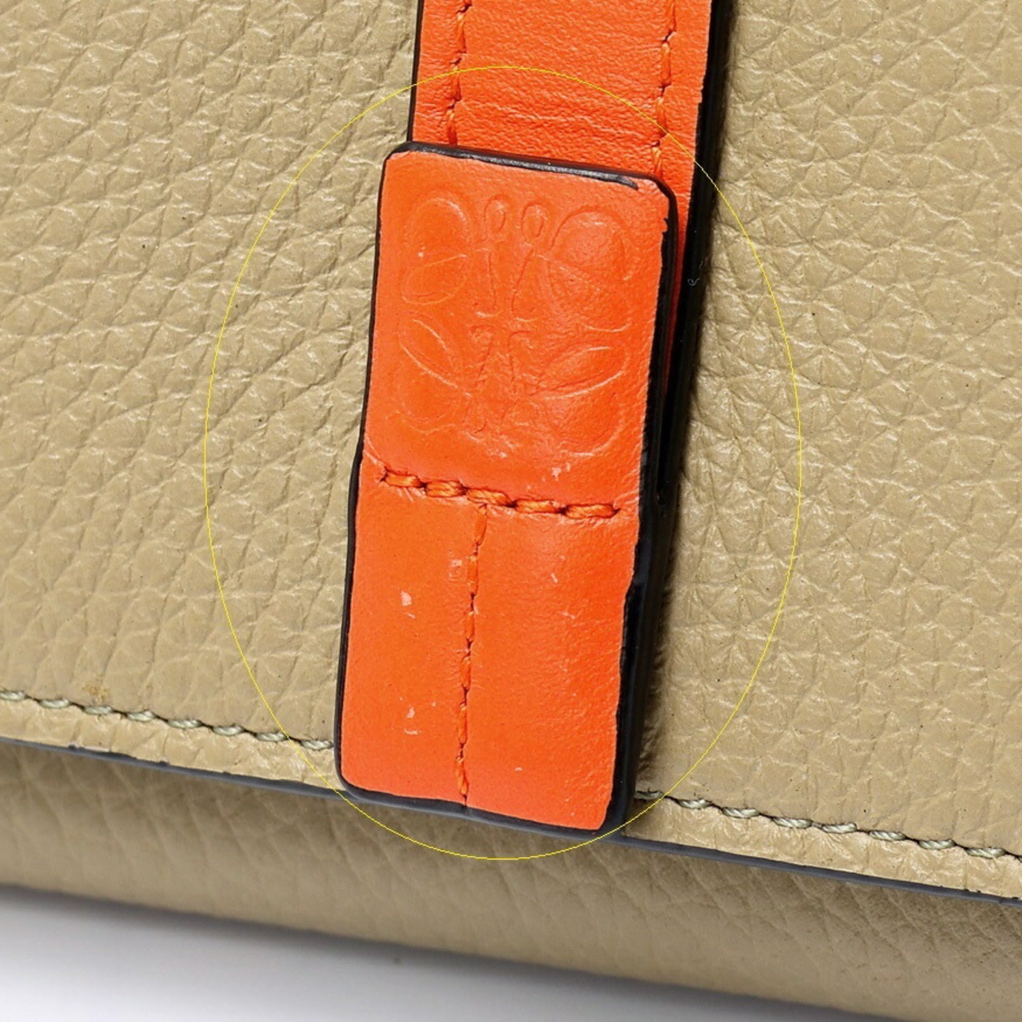 Loewe Grayish Orange Leather Wallet (Tri-Fold) (Pre-Owned)