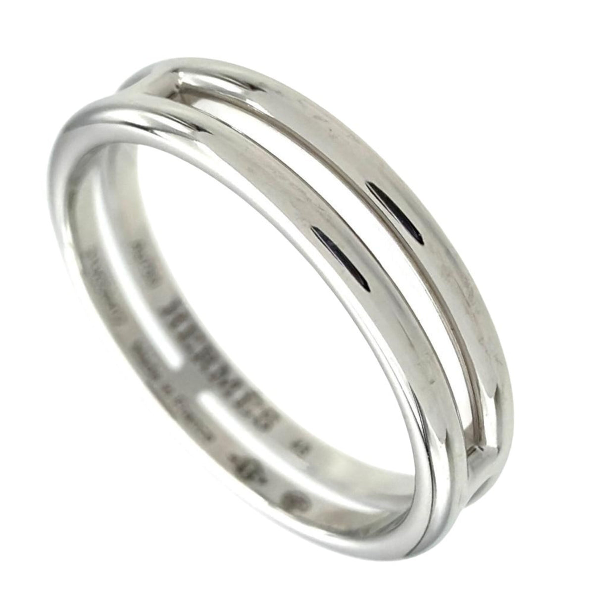 Hermes White Gold White Gold (18K) Band Ring (Pre-Owned)