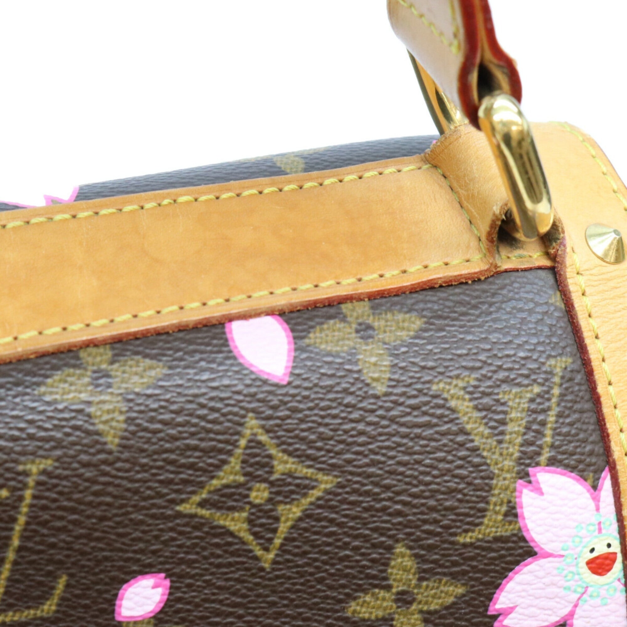 Louis Vuitton Brown Pink Monogram Cherry Blossom Handbag (Pre-Owned)