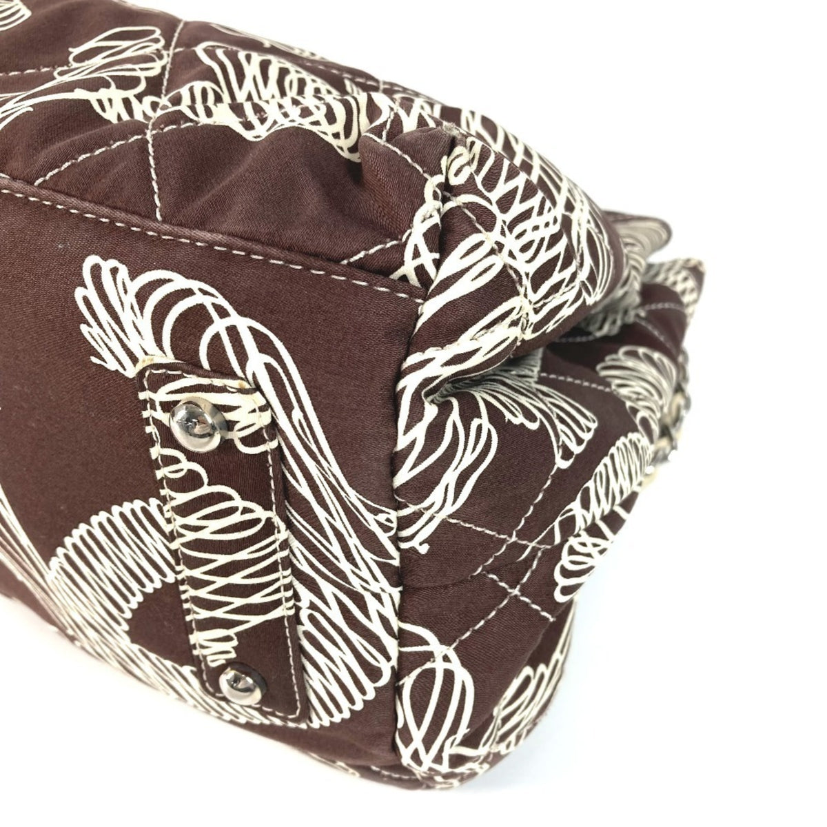 Chanel Beige Brown Quilting Shoulder Bag Tote Bag (Pre-Owned)