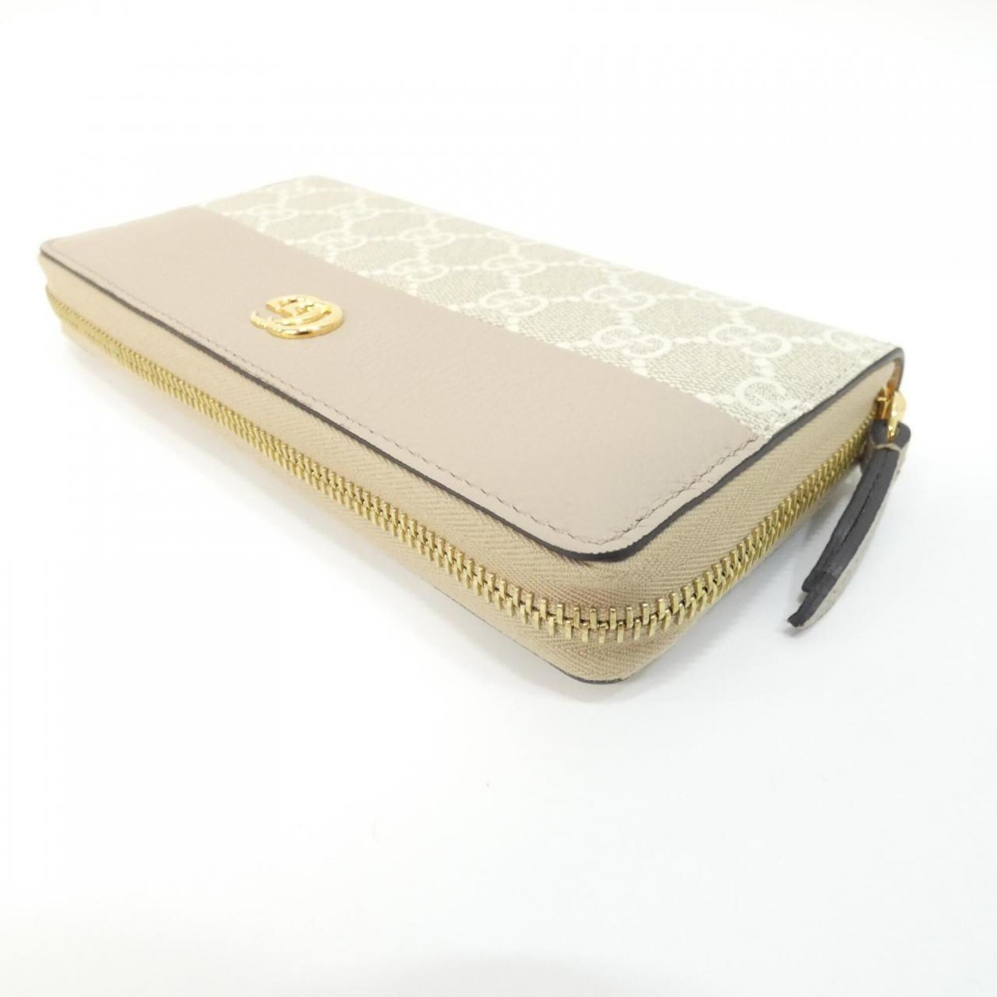 Gucci Beige White Gg Supreme Long Wallet (Bi-Fold) (Pre-Owned)