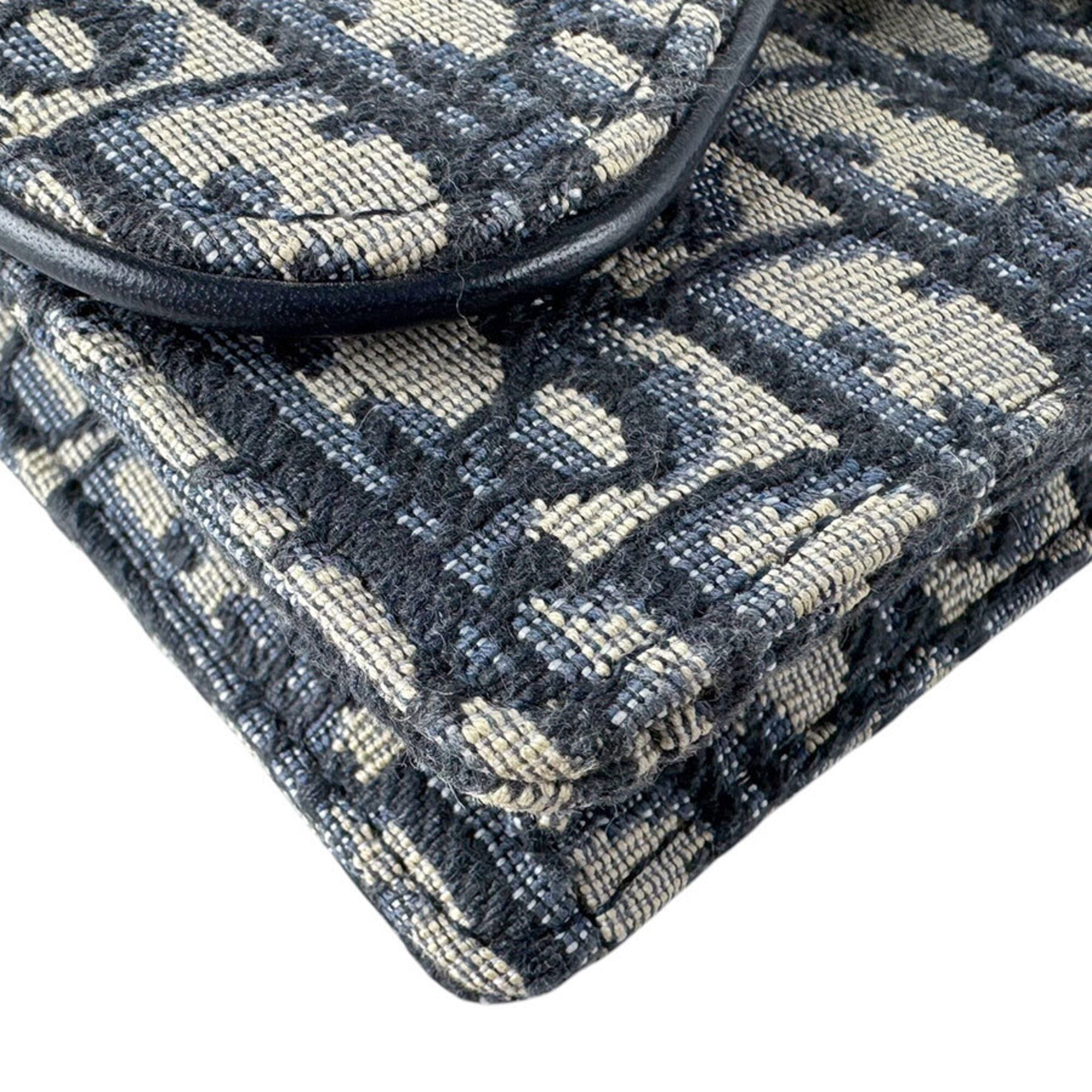 Christian Dior Navy Canvas Leather Sling Bag (Pre-Owned)