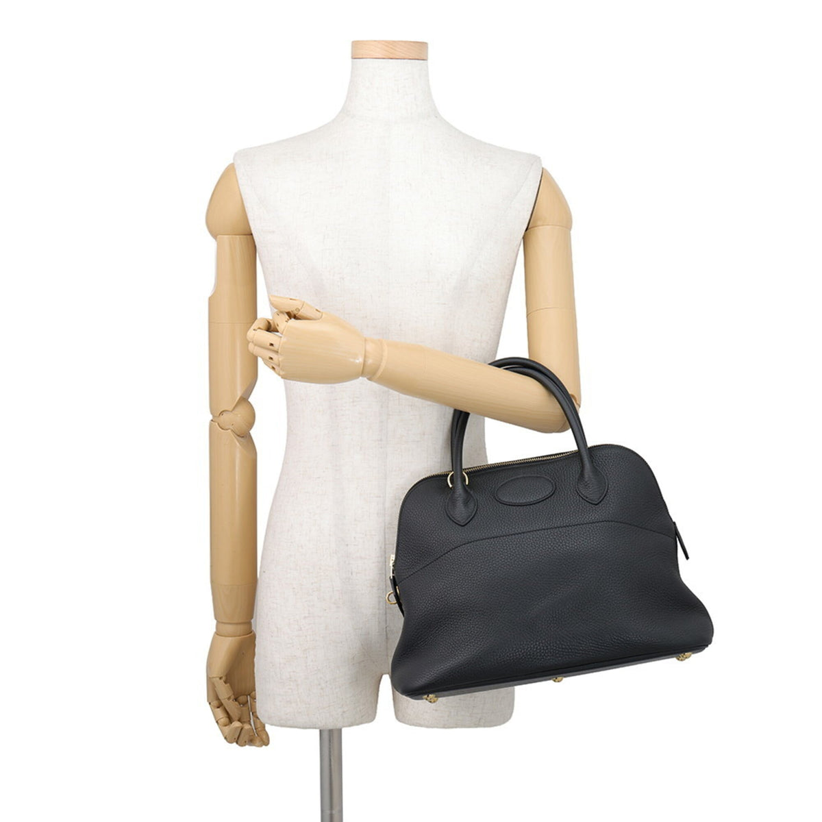 Hermes Black Taurillon Clemence Leather Handbag Shoulder Bag (Pre-Owned)