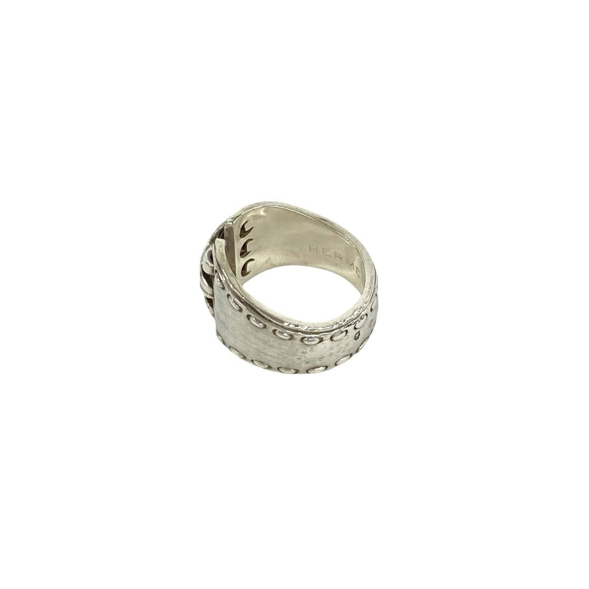 Hermes Silver Silver 925 Band Ring (Pre-Owned)