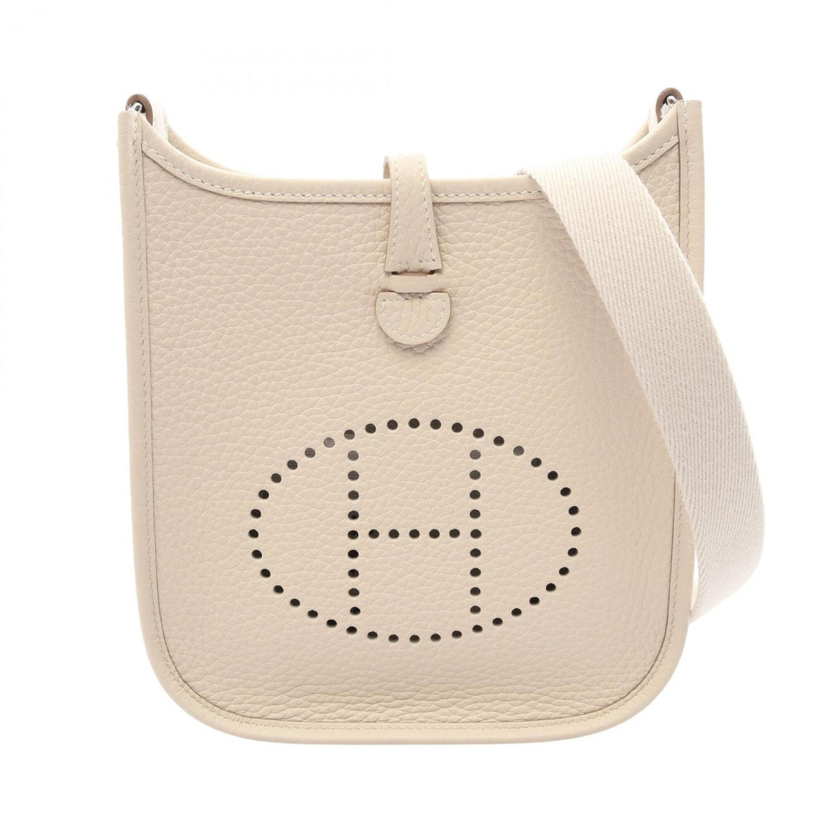 Hermes White Taurillon Clemence Leather Shoulder Bag (Pre-Owned)