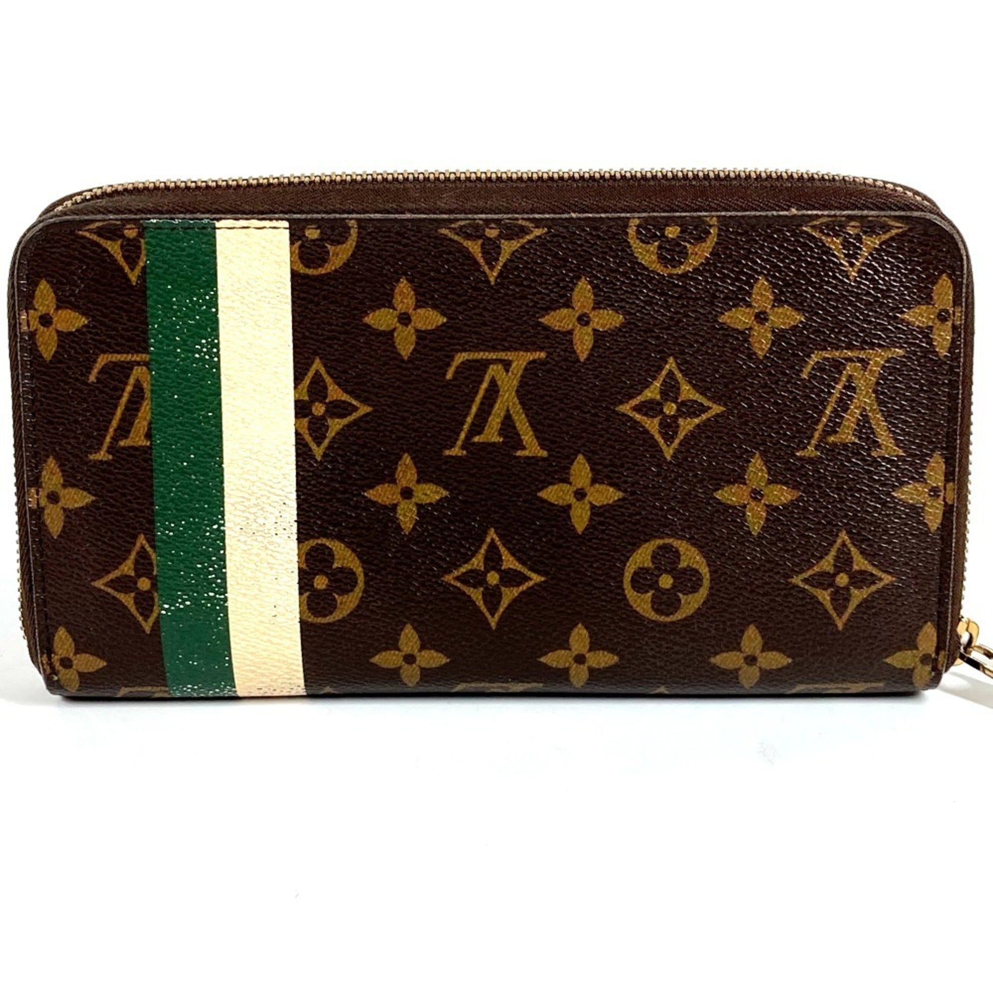 Louis Vuitton Brown Green Monogram Long Wallet (Bi-Fold) (Pre-Owned)