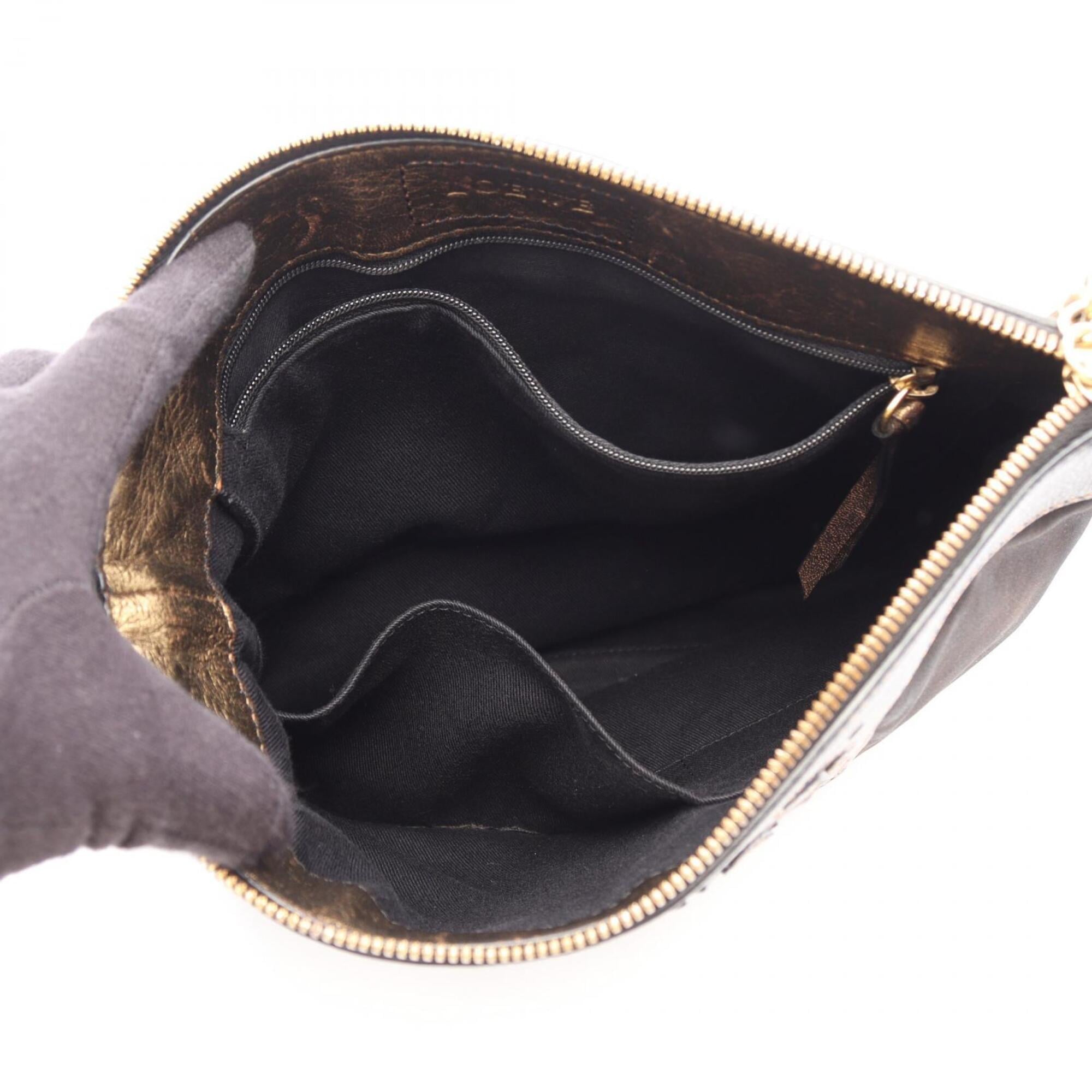 Loewe Black Nylon Leather Handbag Shoulder Bag (Pre-Owned)