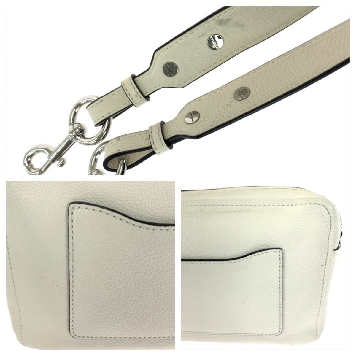 Marc Jacobs White Leather Clutch Bag Shoulder Bag (Pre-Owned)